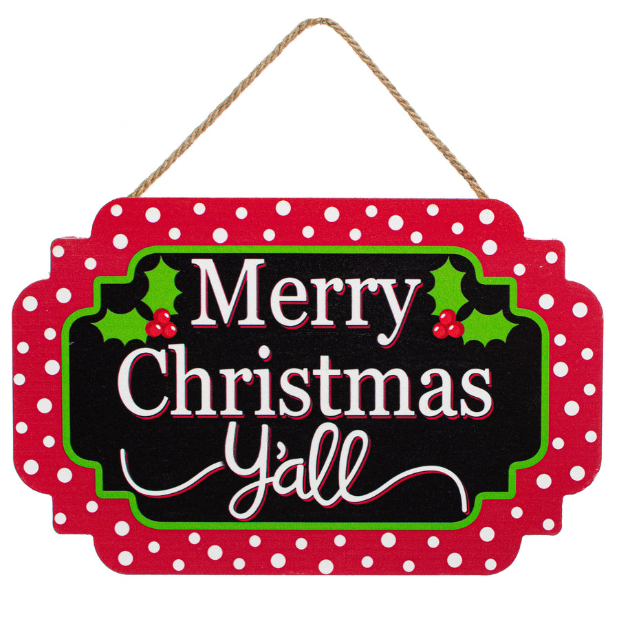 12" Scalloped Wooden Sign: Merry Christmas Y'all Item Number: AP8302