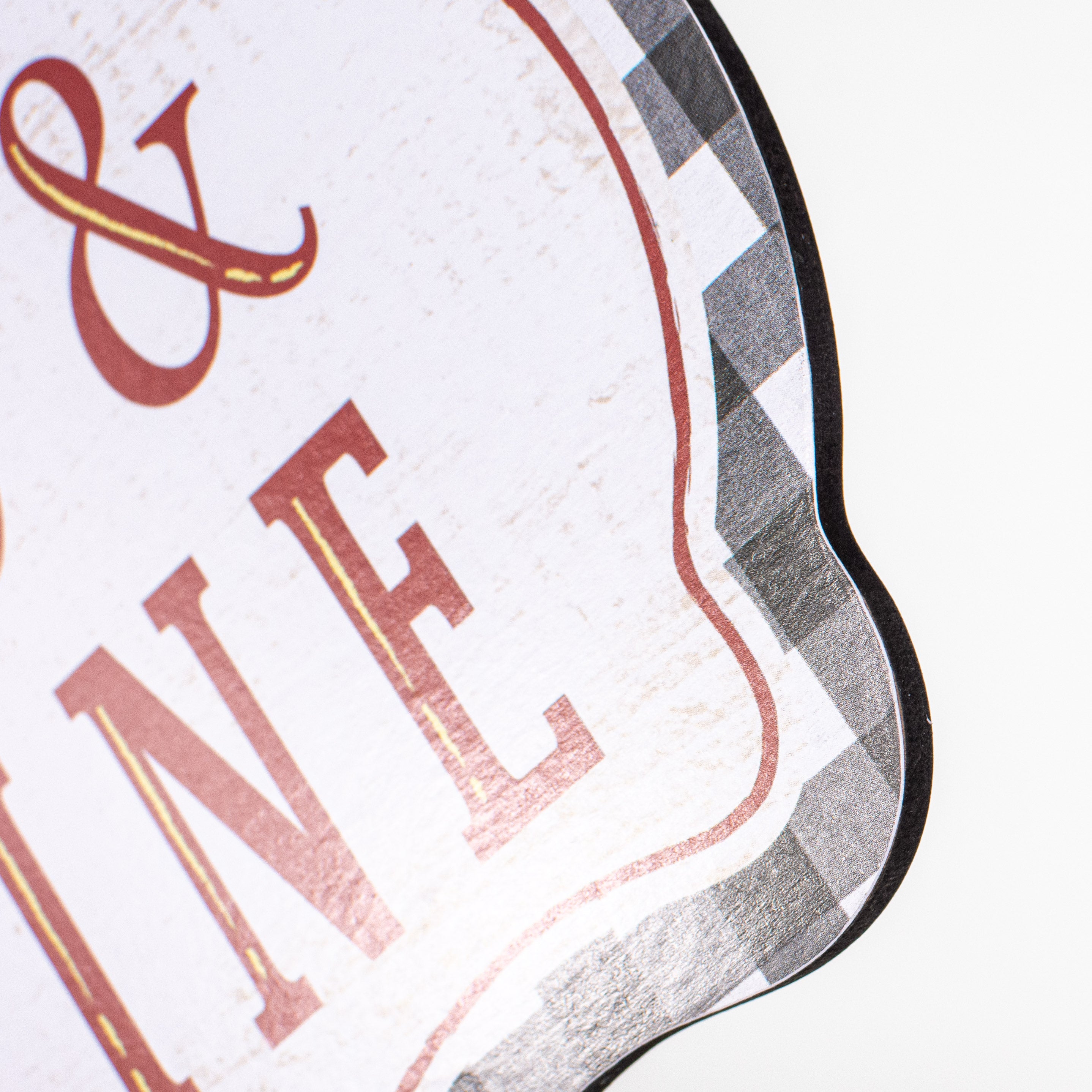 12" Scalloped Wooden Sign: Rise & Shine Rooster detail photo 3
