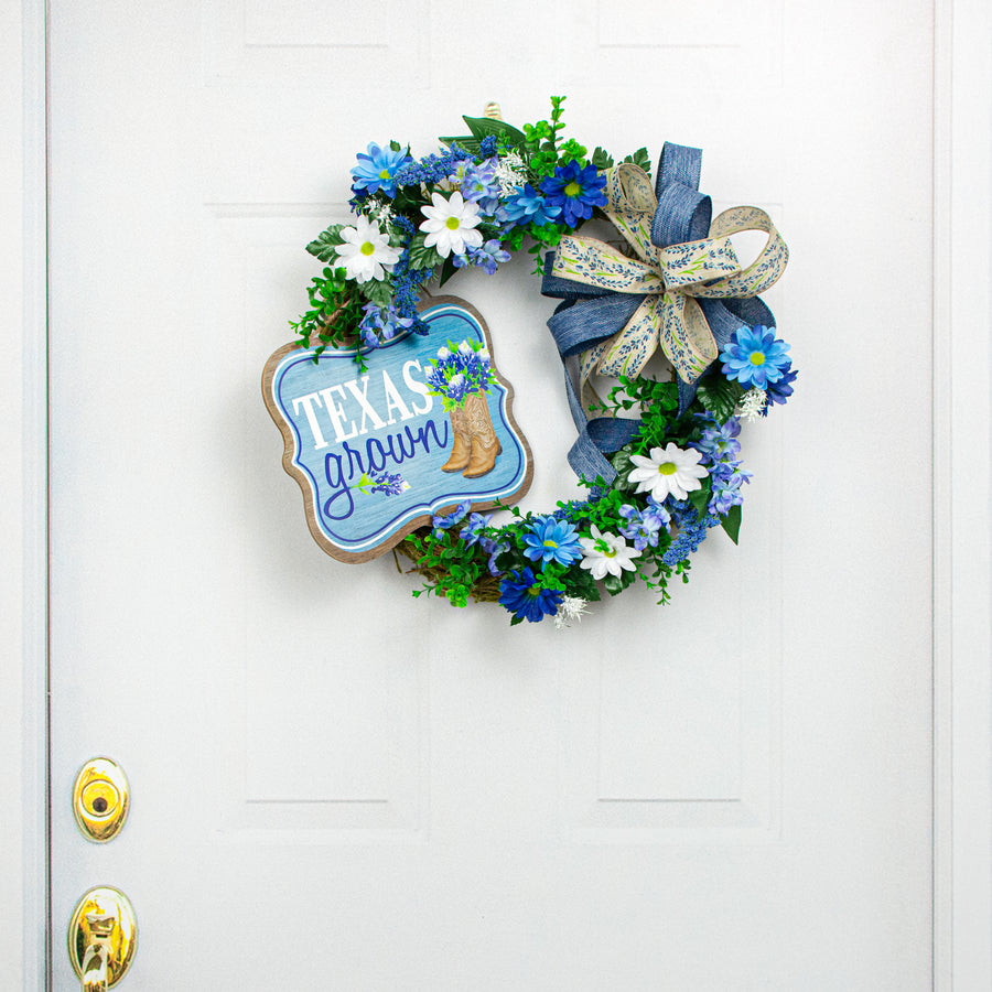 10" Scalloped Wooden Sign: Texas Grown Lifestyle Photo