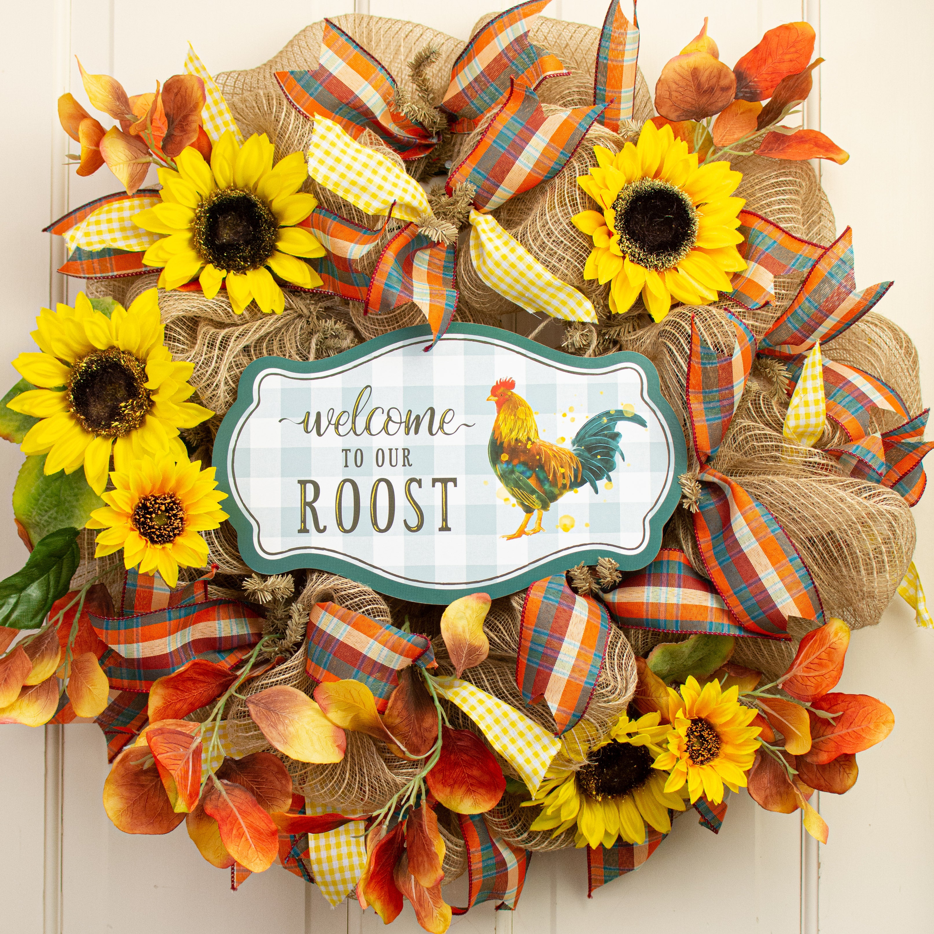 12" Scalloped Wooden Sign: Welcome To Our Roost Lifestyle Photo