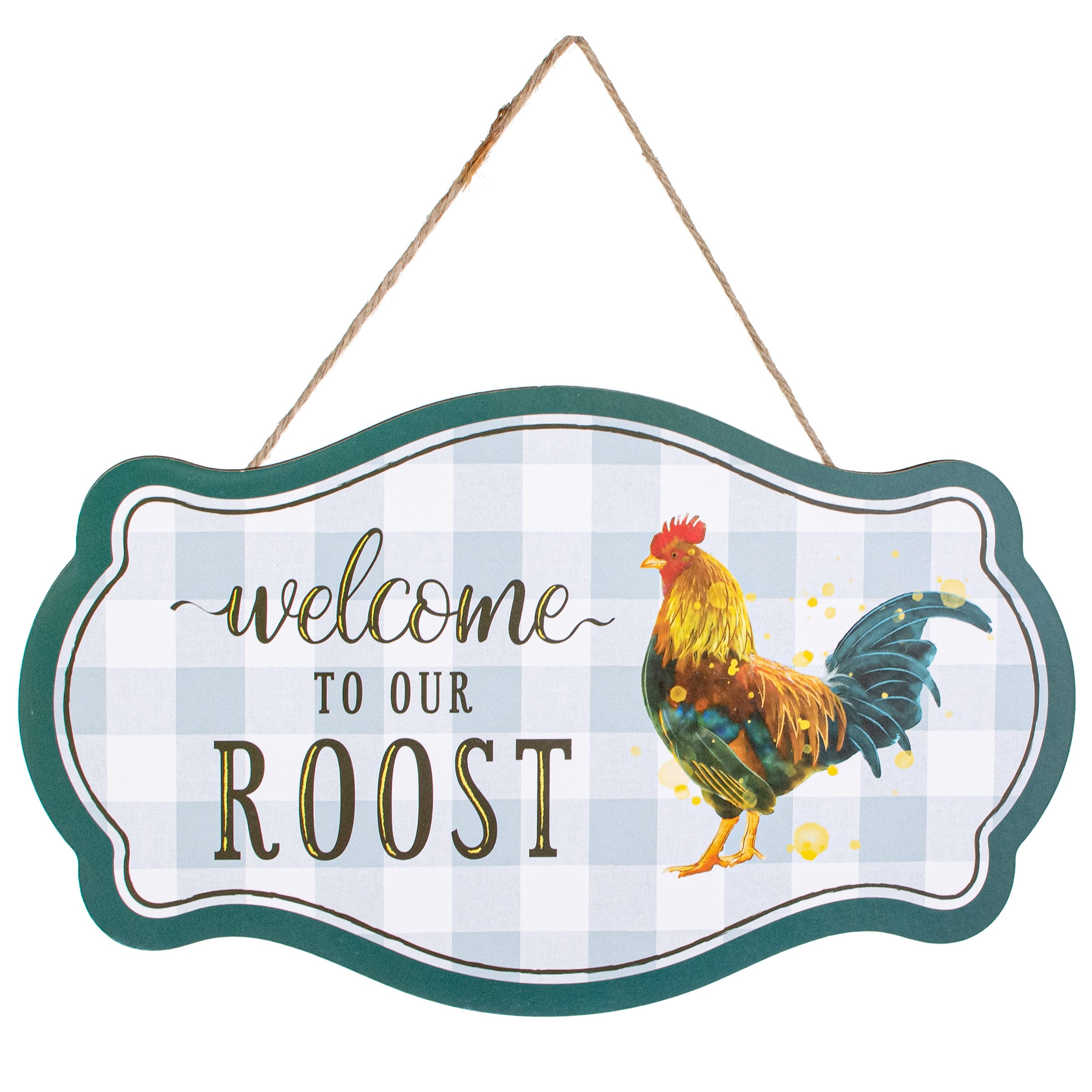 12" Scalloped Wooden Sign: Welcome To Our Roost Item Number: AP7085