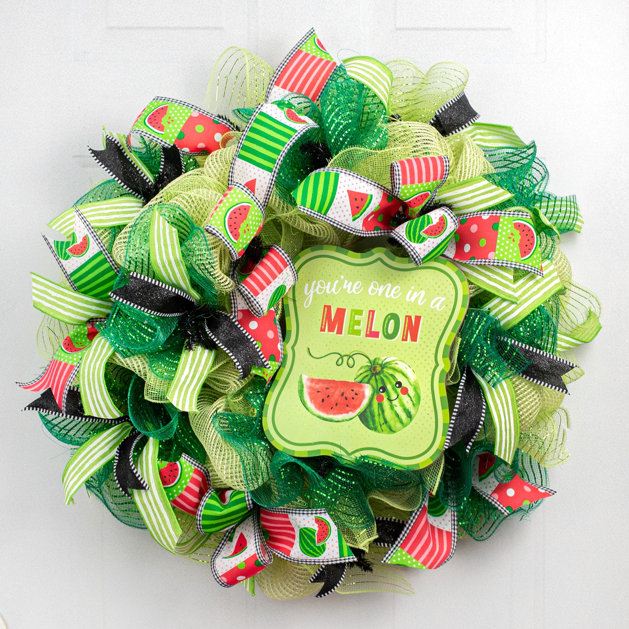10.5" Scalloped Wooden Sign: You're One in a Melon Lifestyle Photo