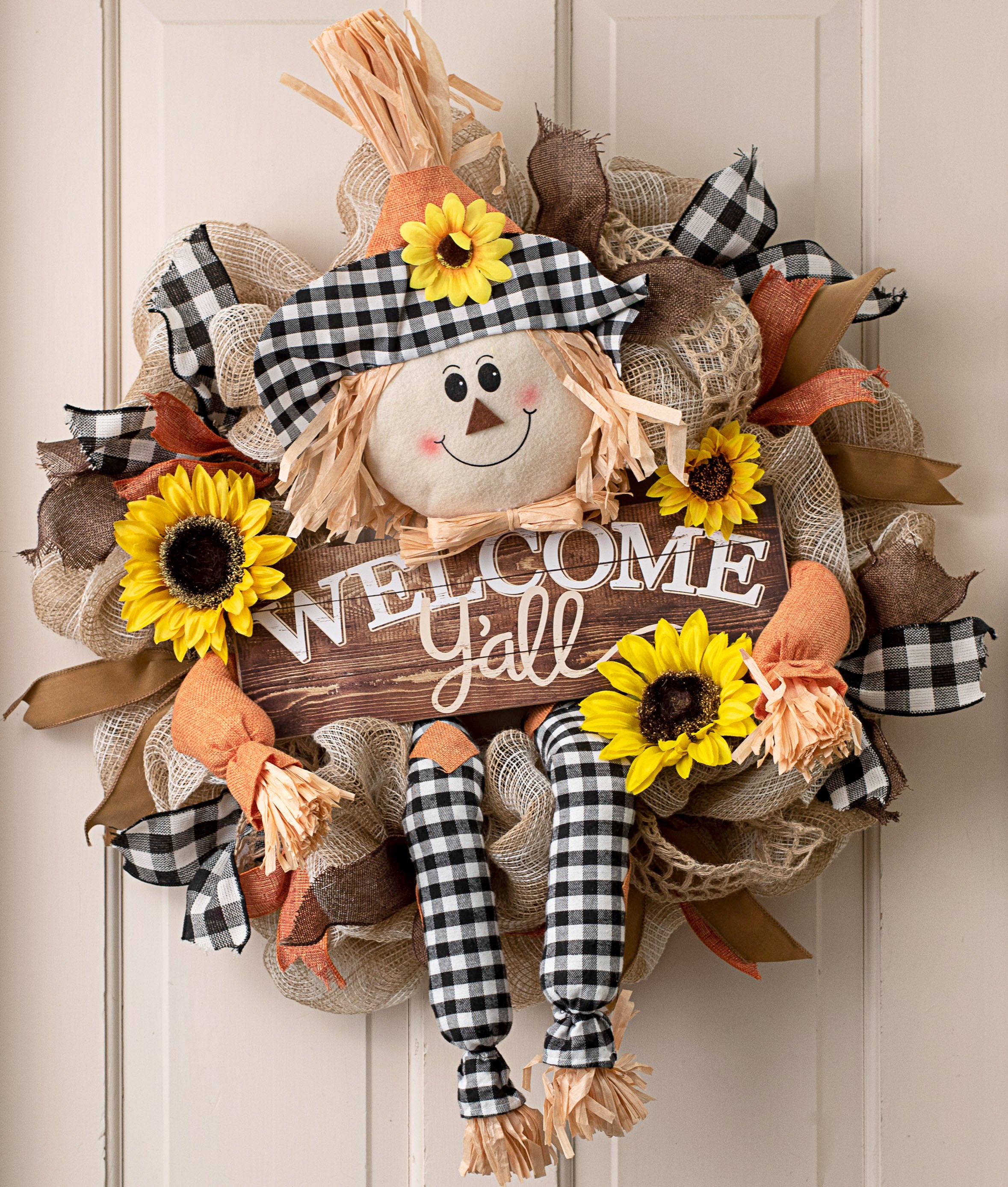 Scarecrow Wreath Accent: Check (5 Piece) Lifestyle Photo