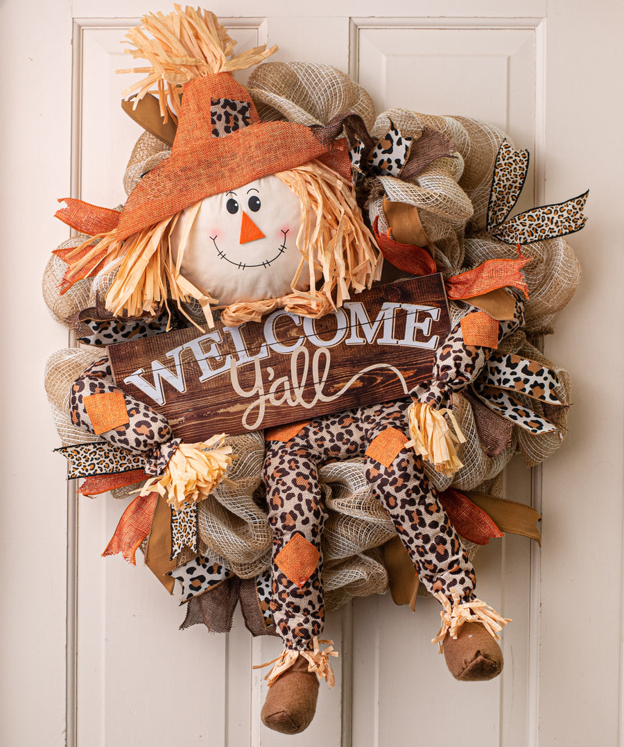 Scarecrow Wreath Accent: Orange Leopard (4 Piece) Lifestyle Photo