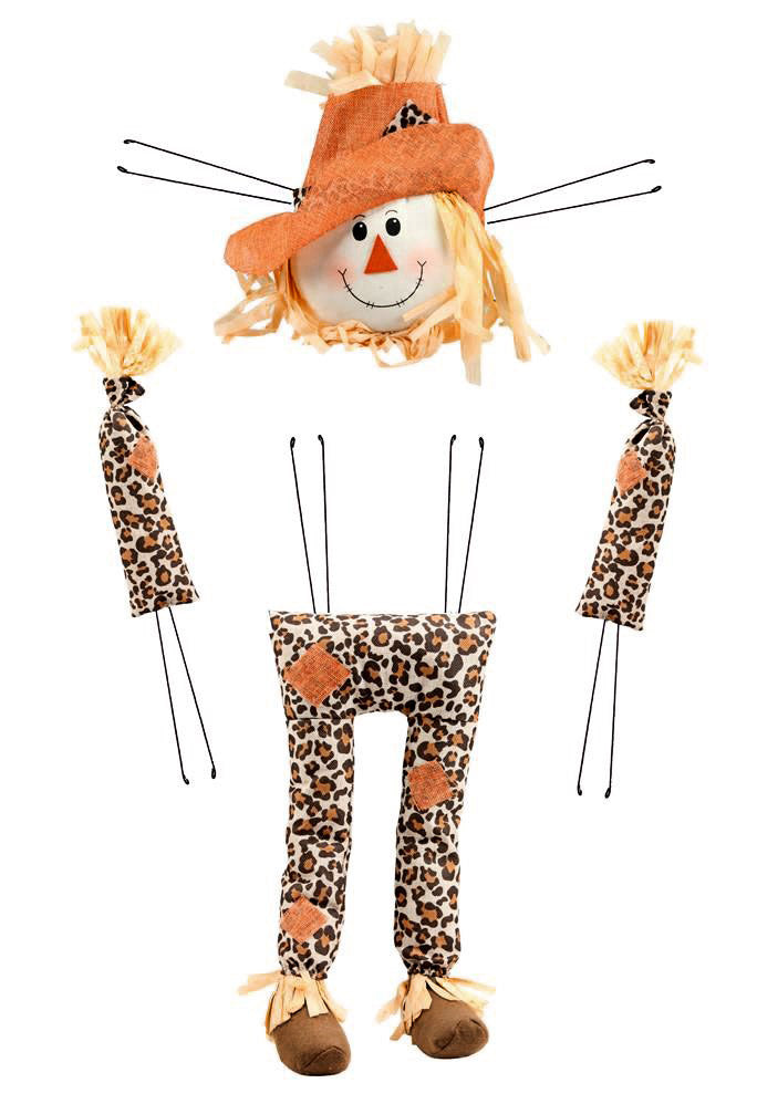 Scarecrow Wreath Accent: Orange Leopard (4 Piece) Item Number: HA4042