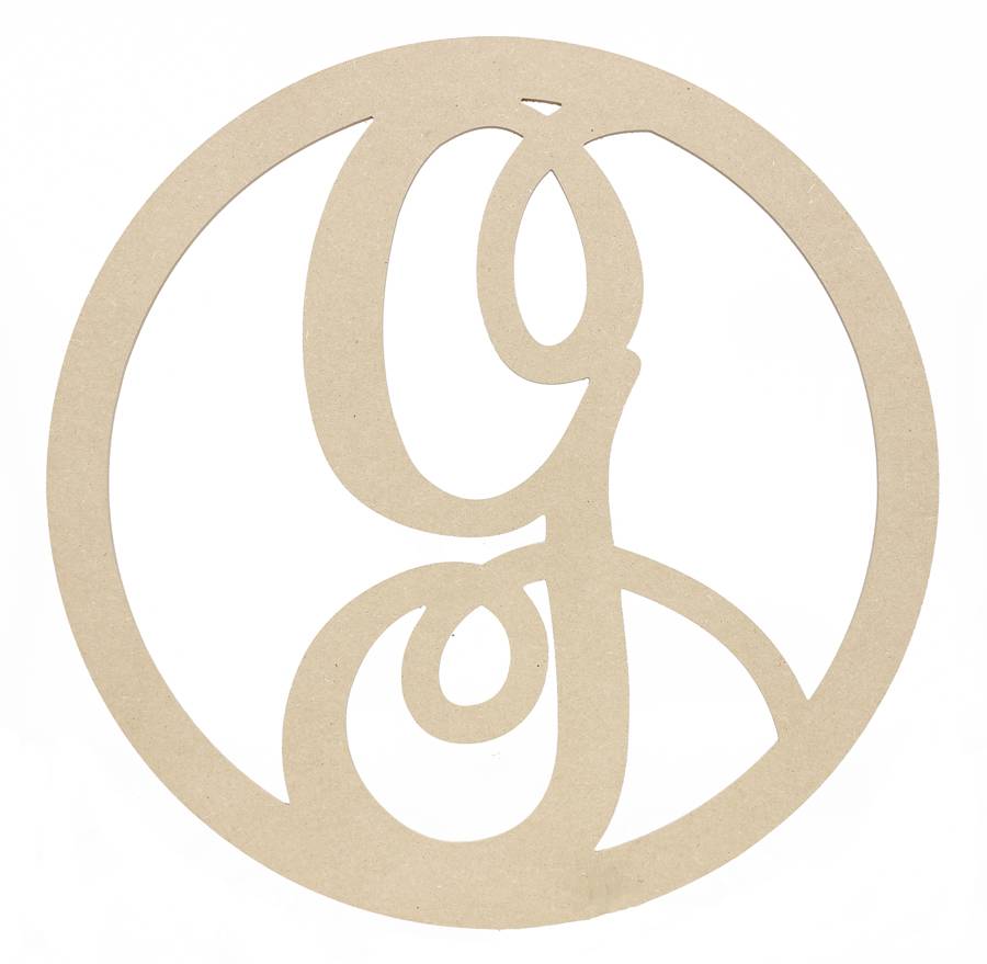 23" Script Circle Monogram Wooden Letter: G Item Number: AB2240