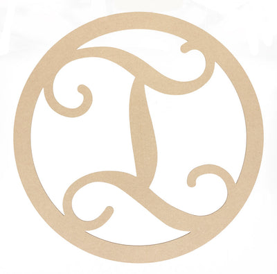 23" Script Circle Monogram Wooden Letter: I Item Number: AB2242