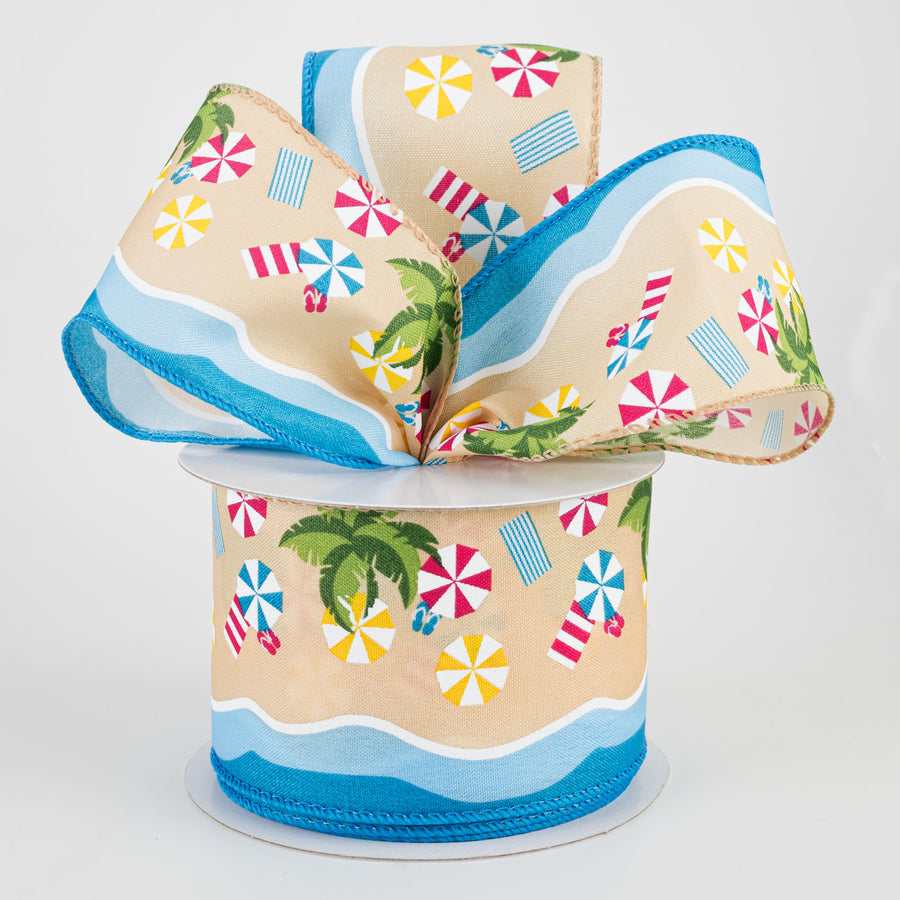 2.5" Seashore Beach Day Ribbon (10 Yards) Lifestyle Photo