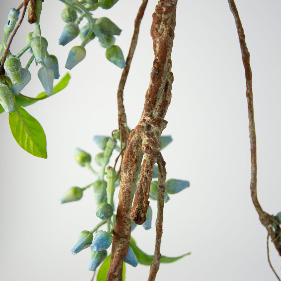 62" Seeded Berry Vine Garland: Blue detail photo 3