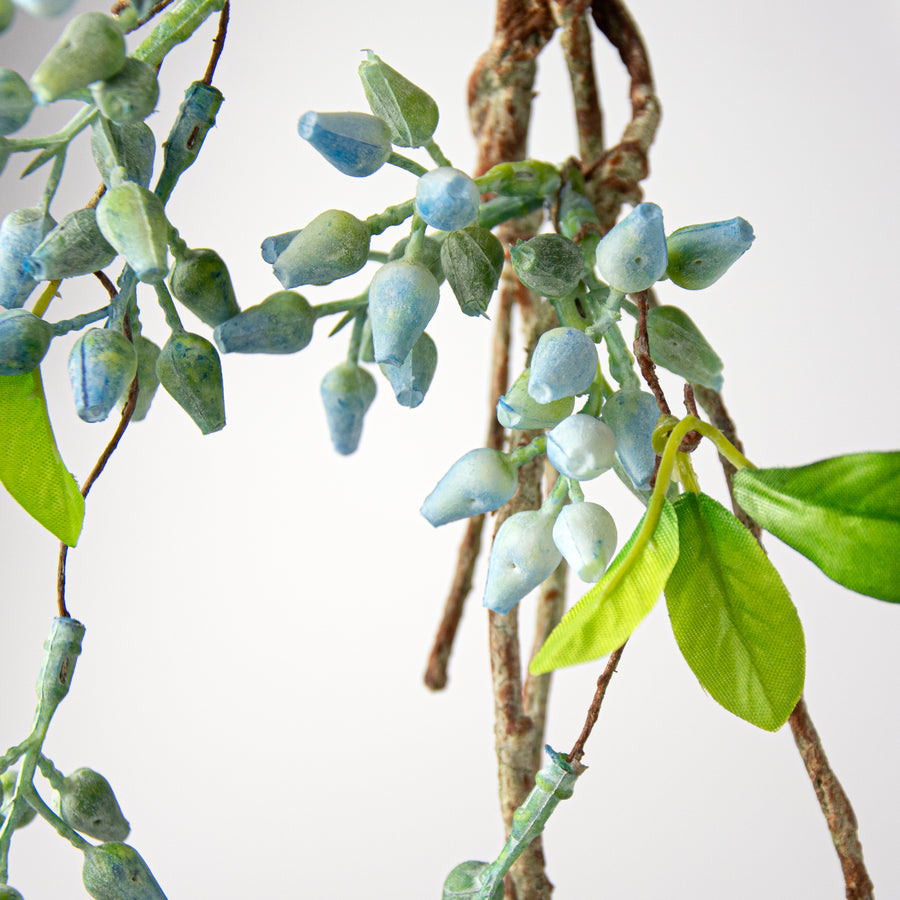 62" Seeded Berry Vine Garland: Blue detail photo 4