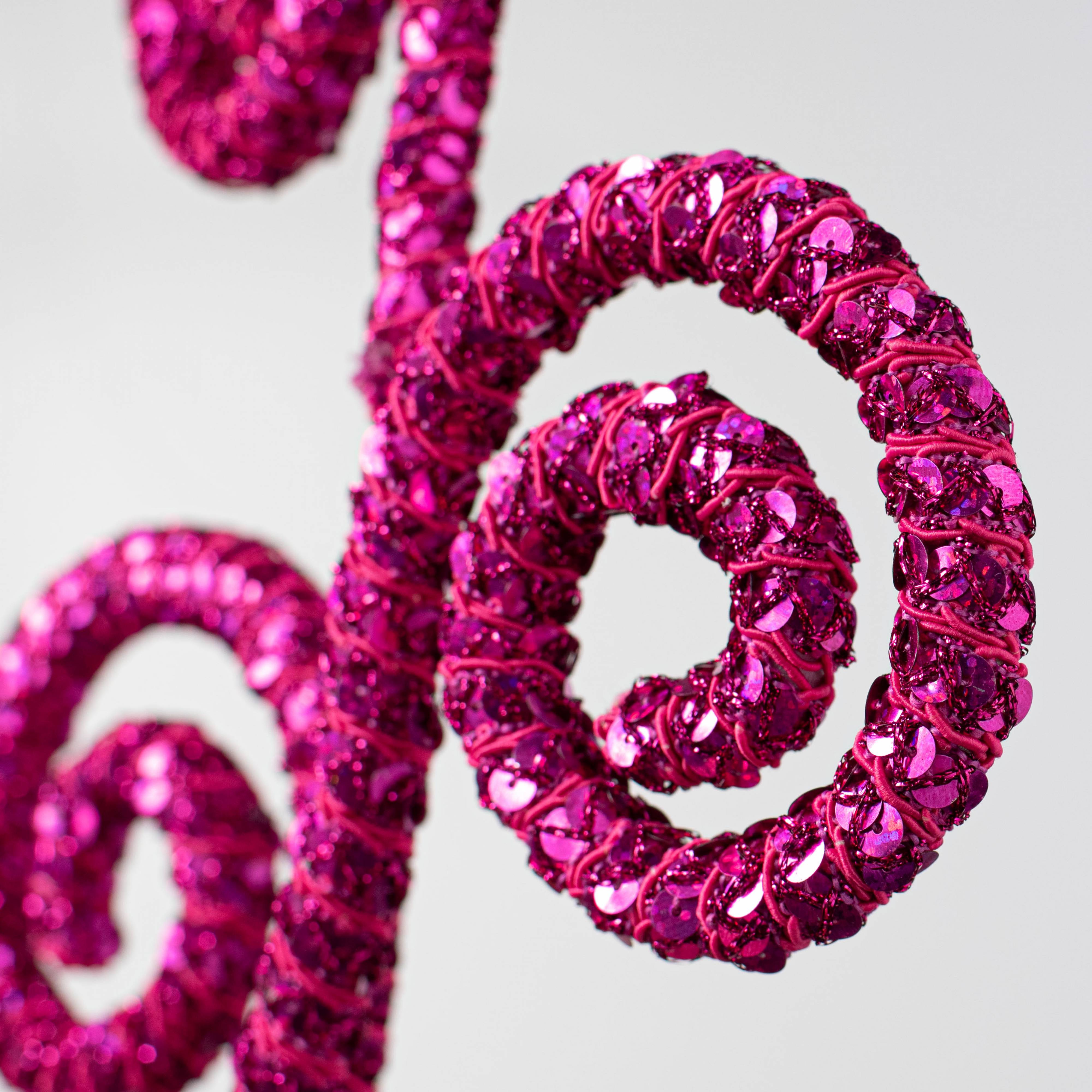 28" Sequin Curly Spray: Fuchsia Pink Lifestyle Photo