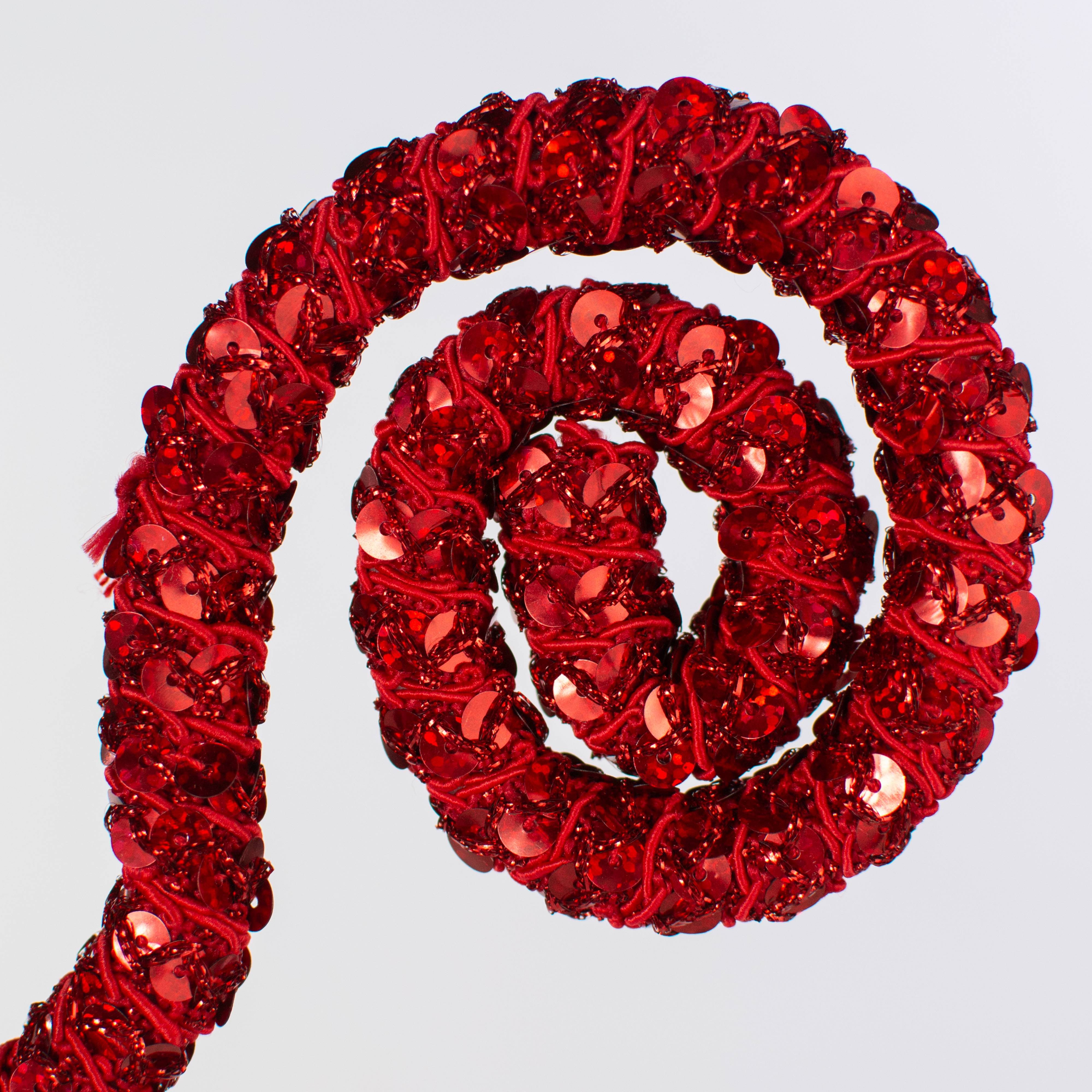 28" Sequin Curly Spray: Red Lifestyle Photo