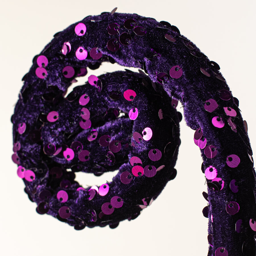 28" Sequin Curly Spray: Regal Purple Lifestyle Photo