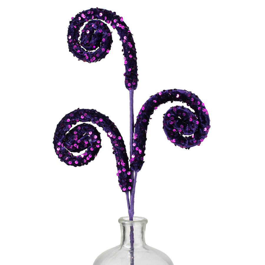 28" Sequin Curly Spray: Regal Purple Item Number: 85921PU