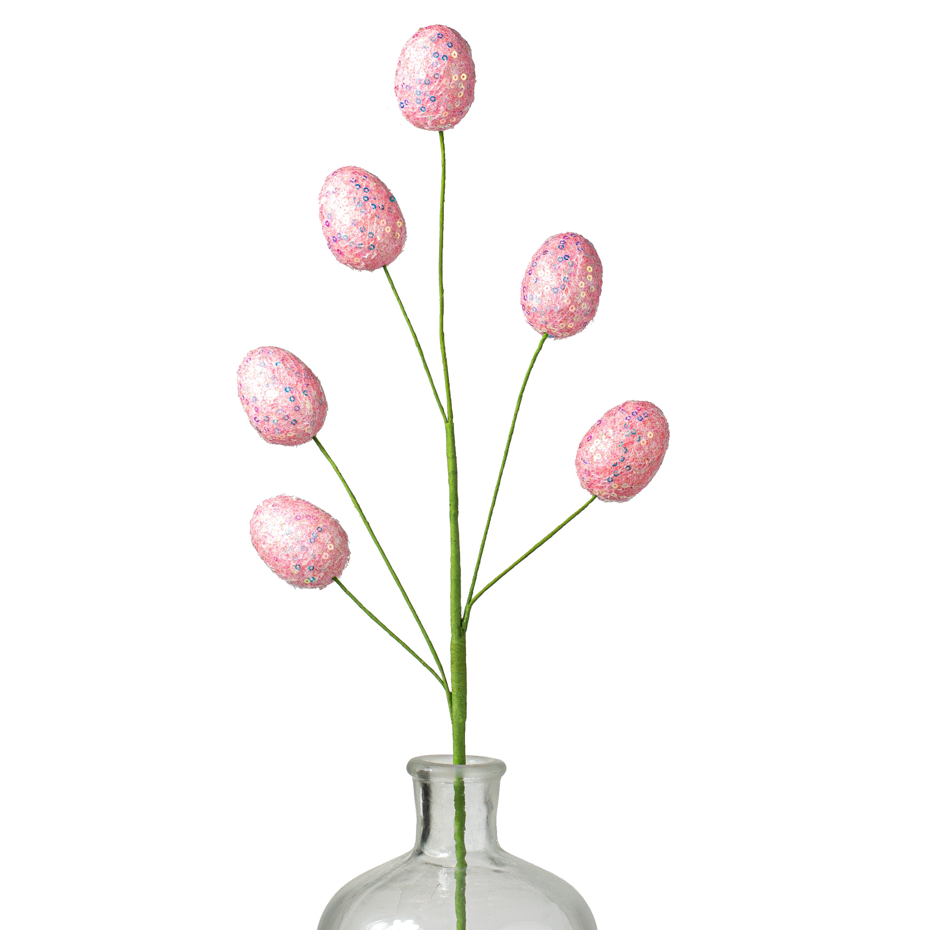 22" Sequin Easter Egg Spray: Pink Item Number: 63495PK