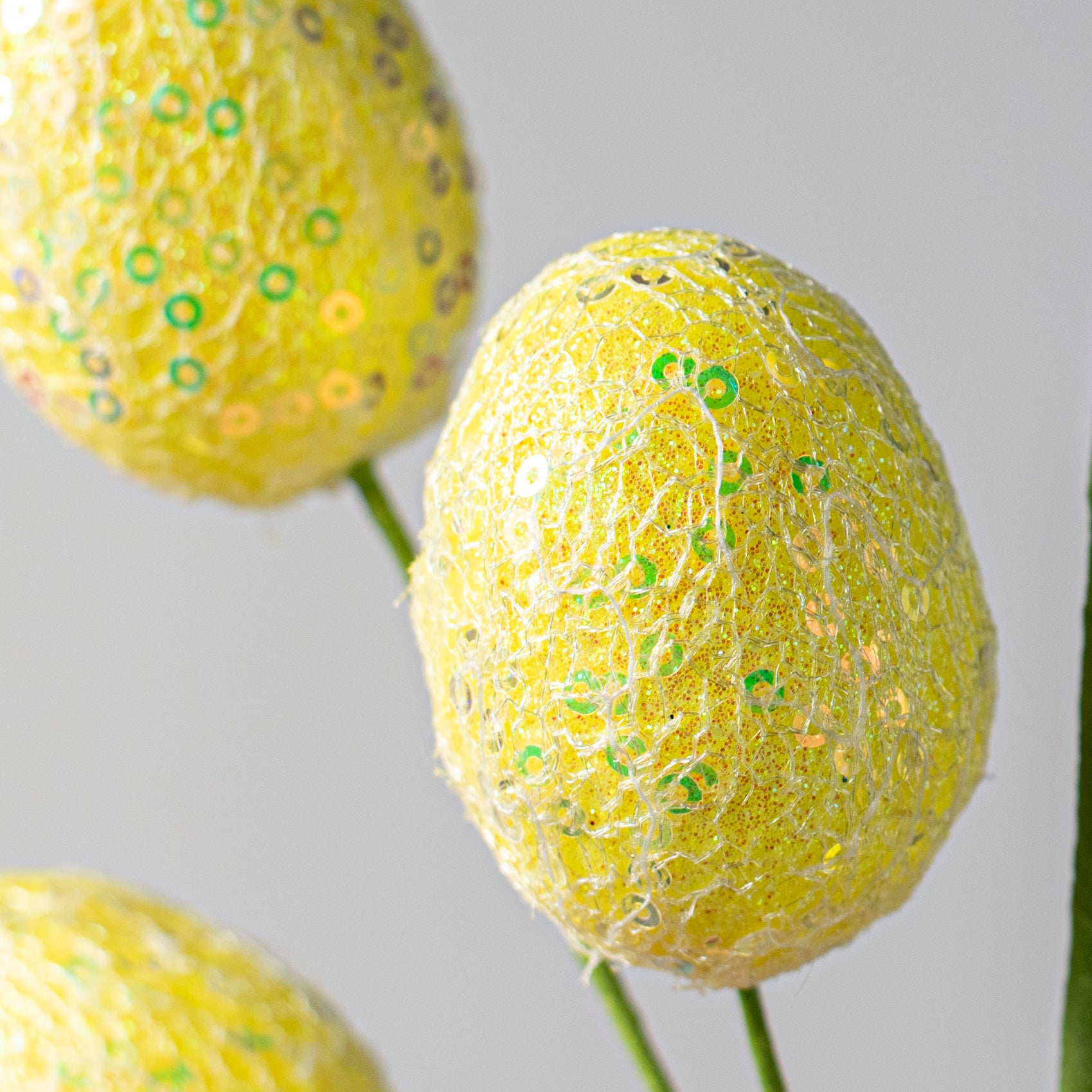 22" Sequin Easter Egg Spray: Yellow Lifestyle Photo
