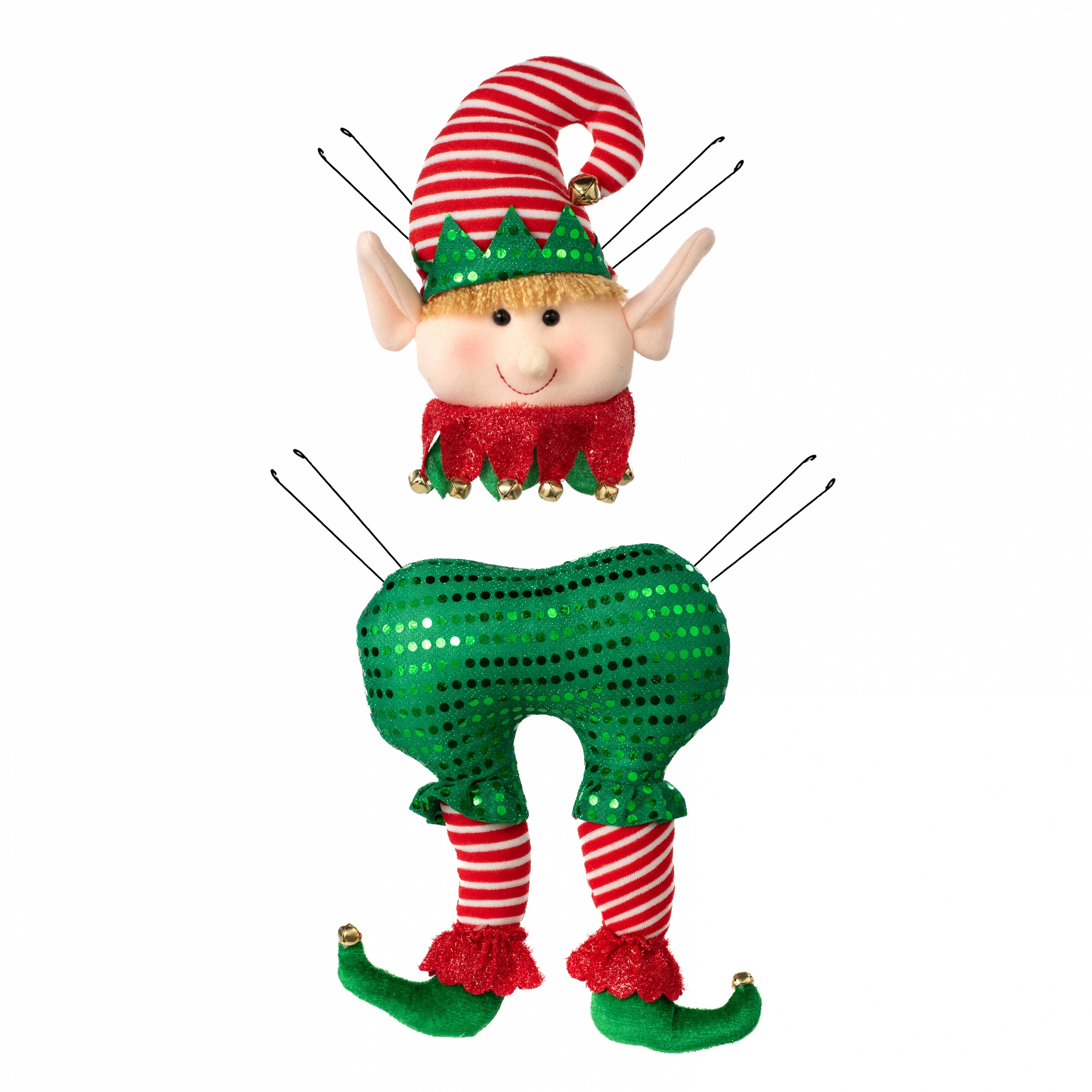 20" Sequin Elf Wreath Accent Kit: Red & Emerald Green Item Number: XC6319