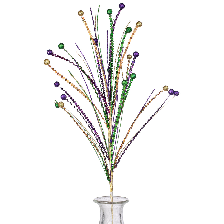 27" Sequin Glitter Ball Spray: Mardi Gras Item Number: HG3151