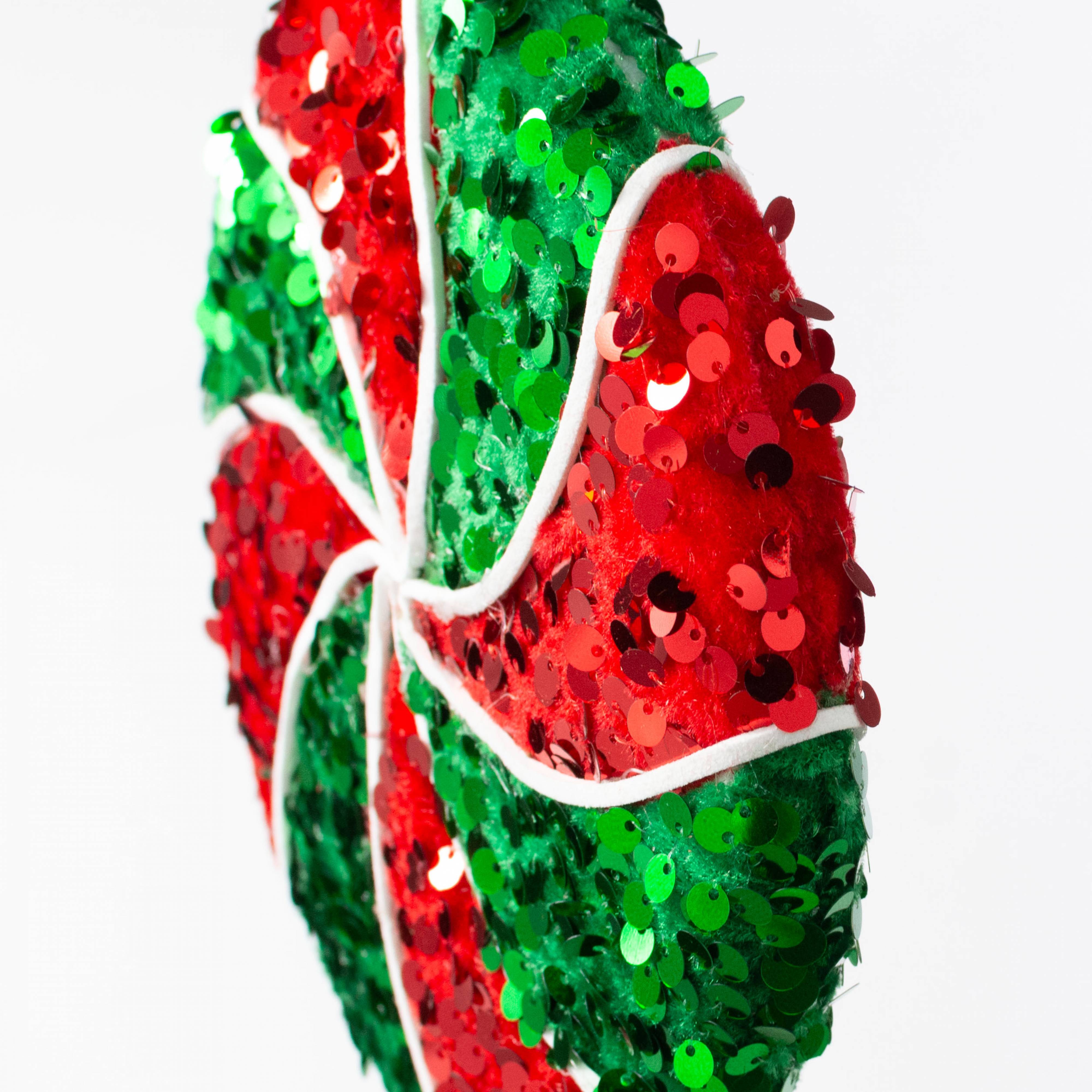 20" x 6" Sequin Lollipop Spray: Red & Emerald Green Lifestyle Photo