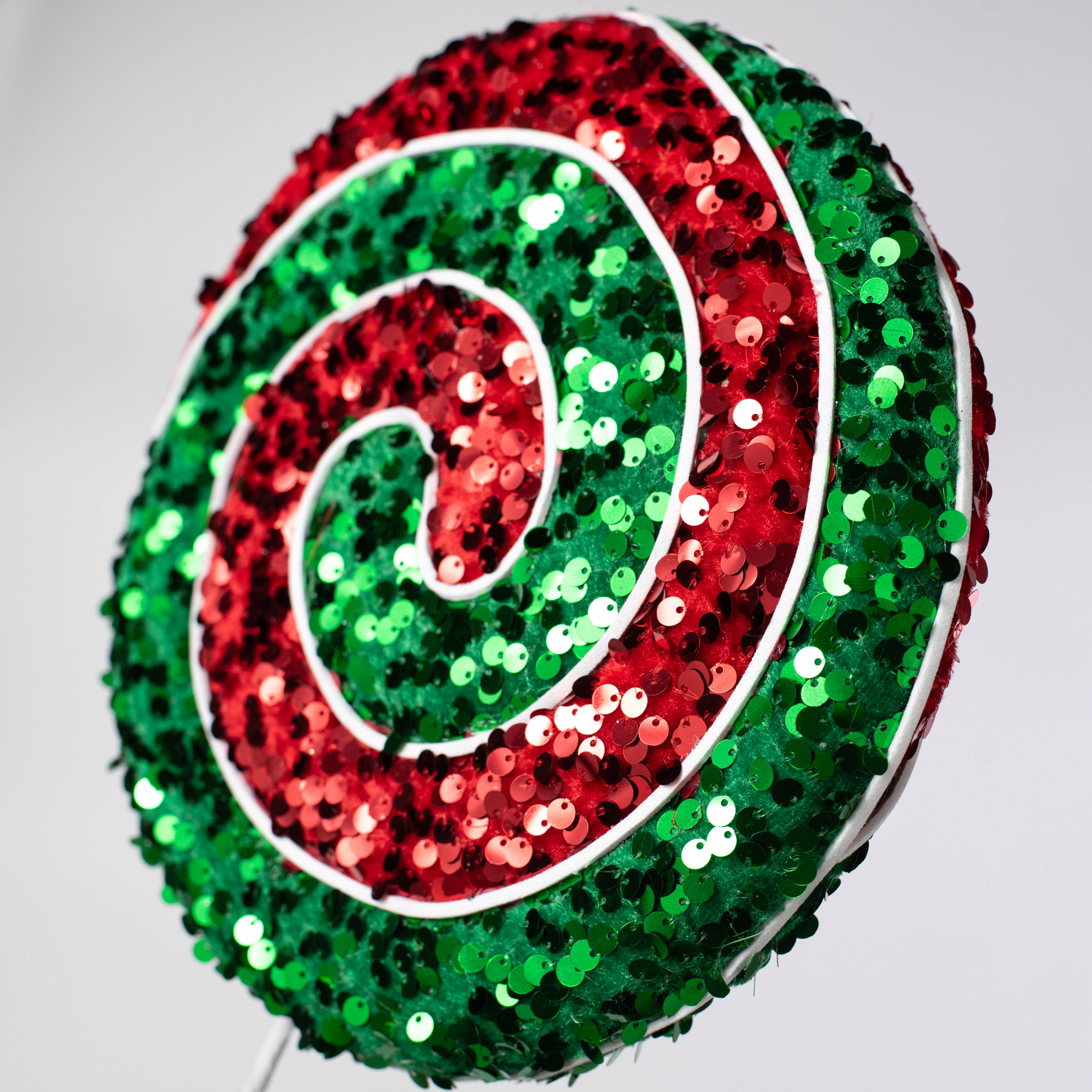 24" x 8" Sequin Lollipop Spray: Red & Emerald Green Lifestyle Photo