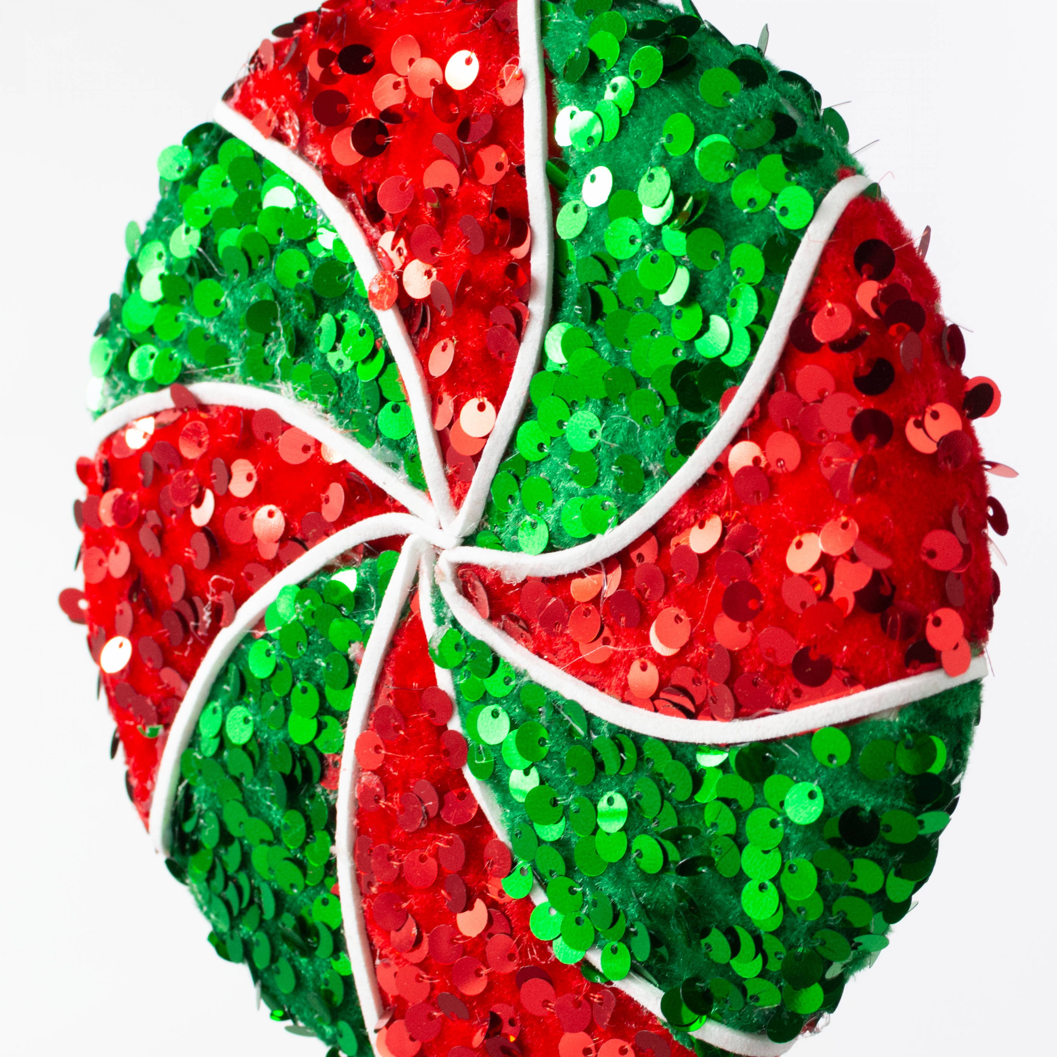 20" x 6" Sequin Lollipop Spray: Red & Emerald Green detail photo 4
