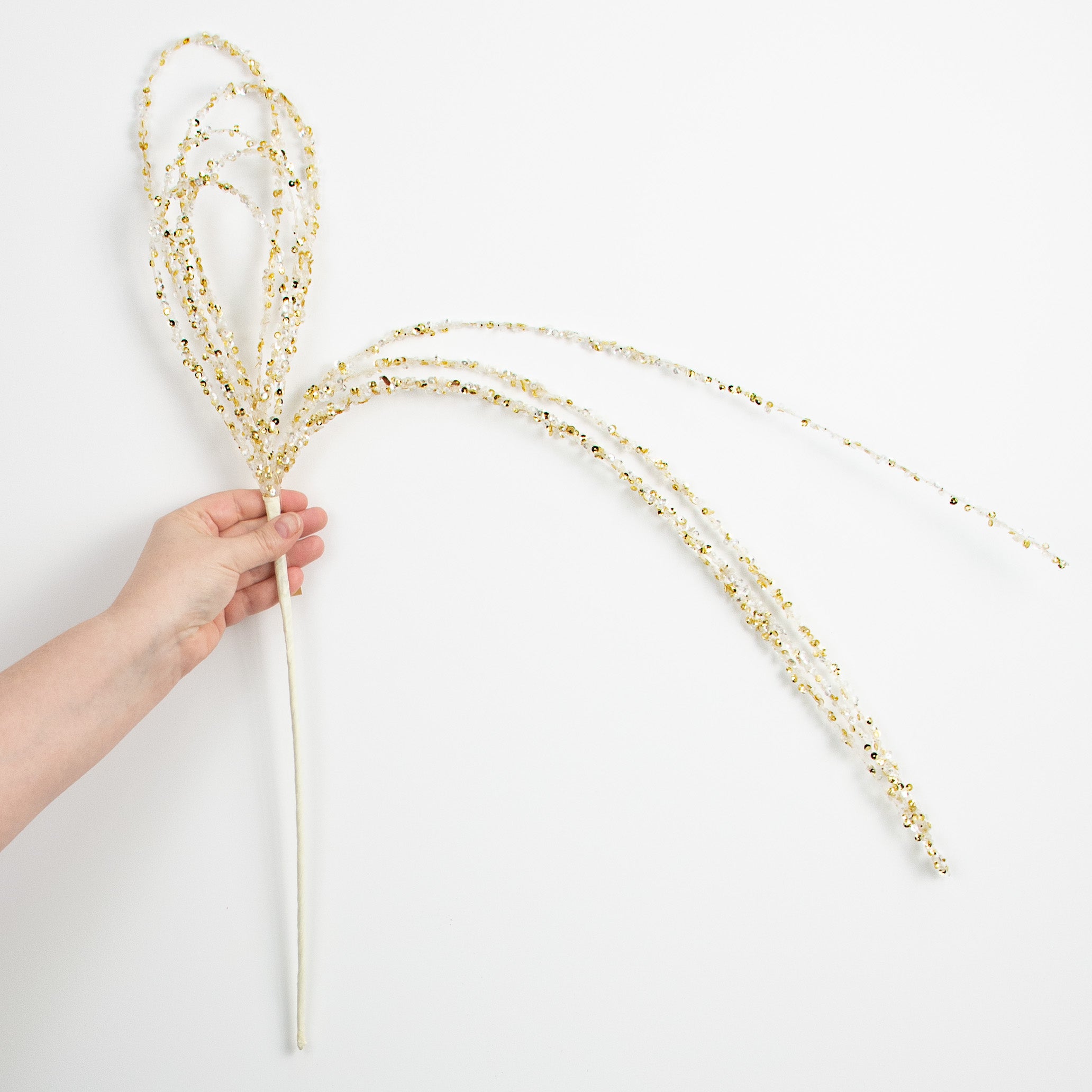 36" Sequin Loop Spray: Iridescent & Gold detail photo 3