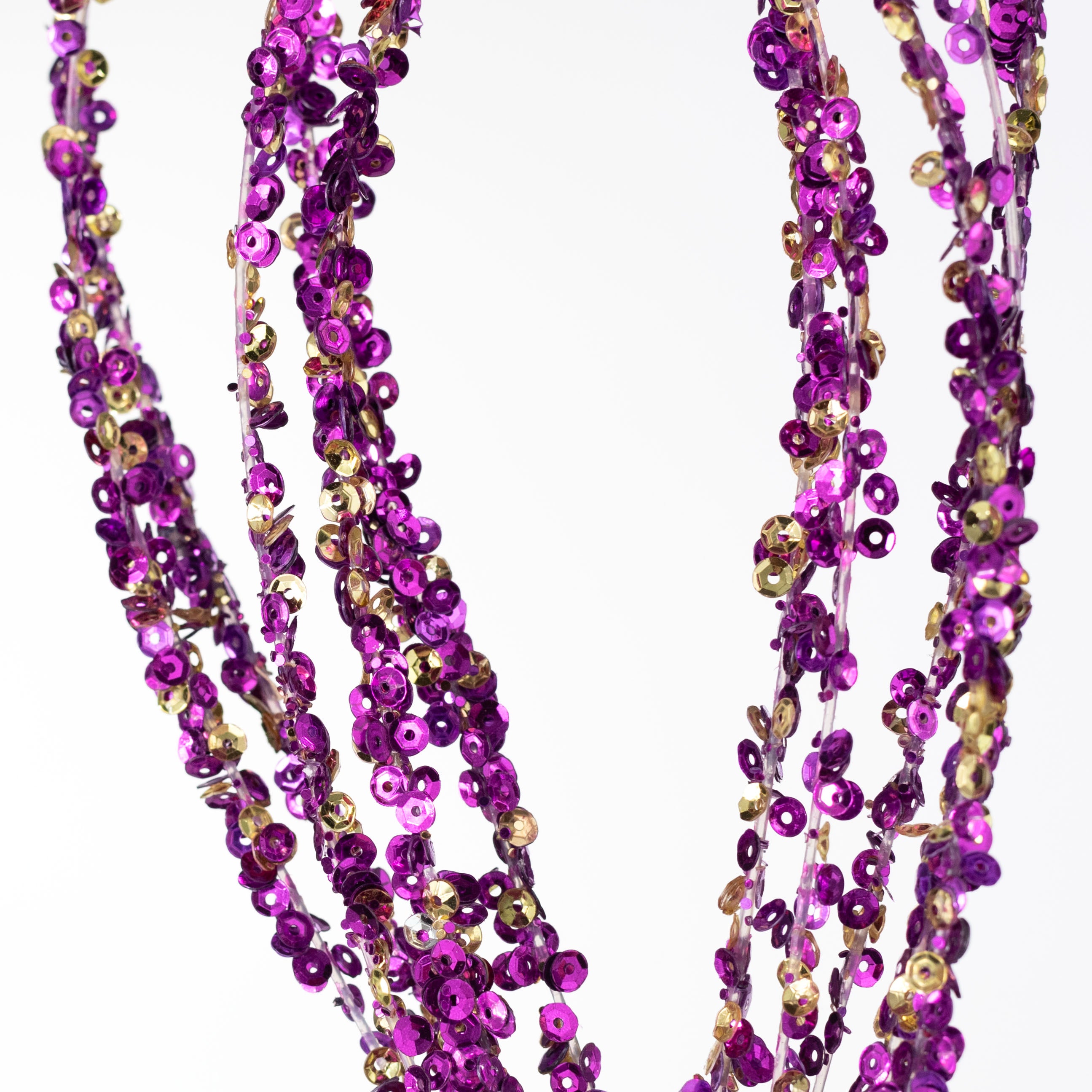 36" Sequin Loop Spray: Magenta Purple & Gold Lifestyle Photo