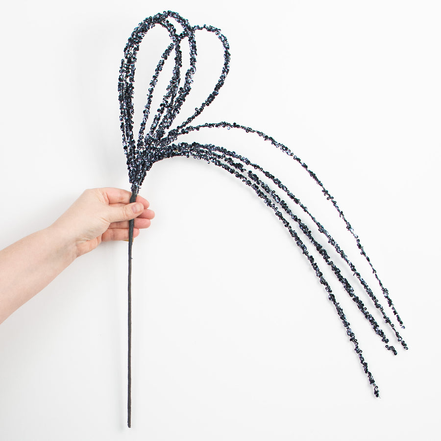 36" Sequin Loop Spray: Midnight detail photo 3