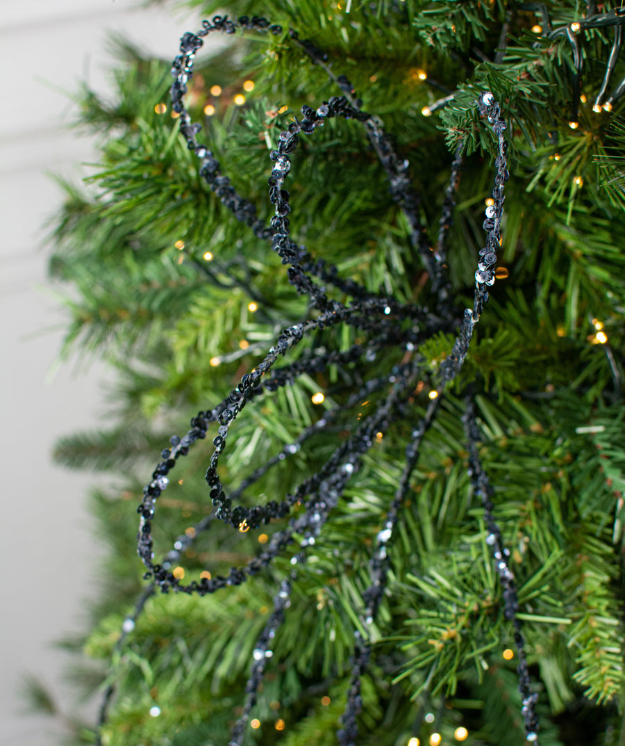 36" Sequin Loop Spray: Midnight detail photo 5