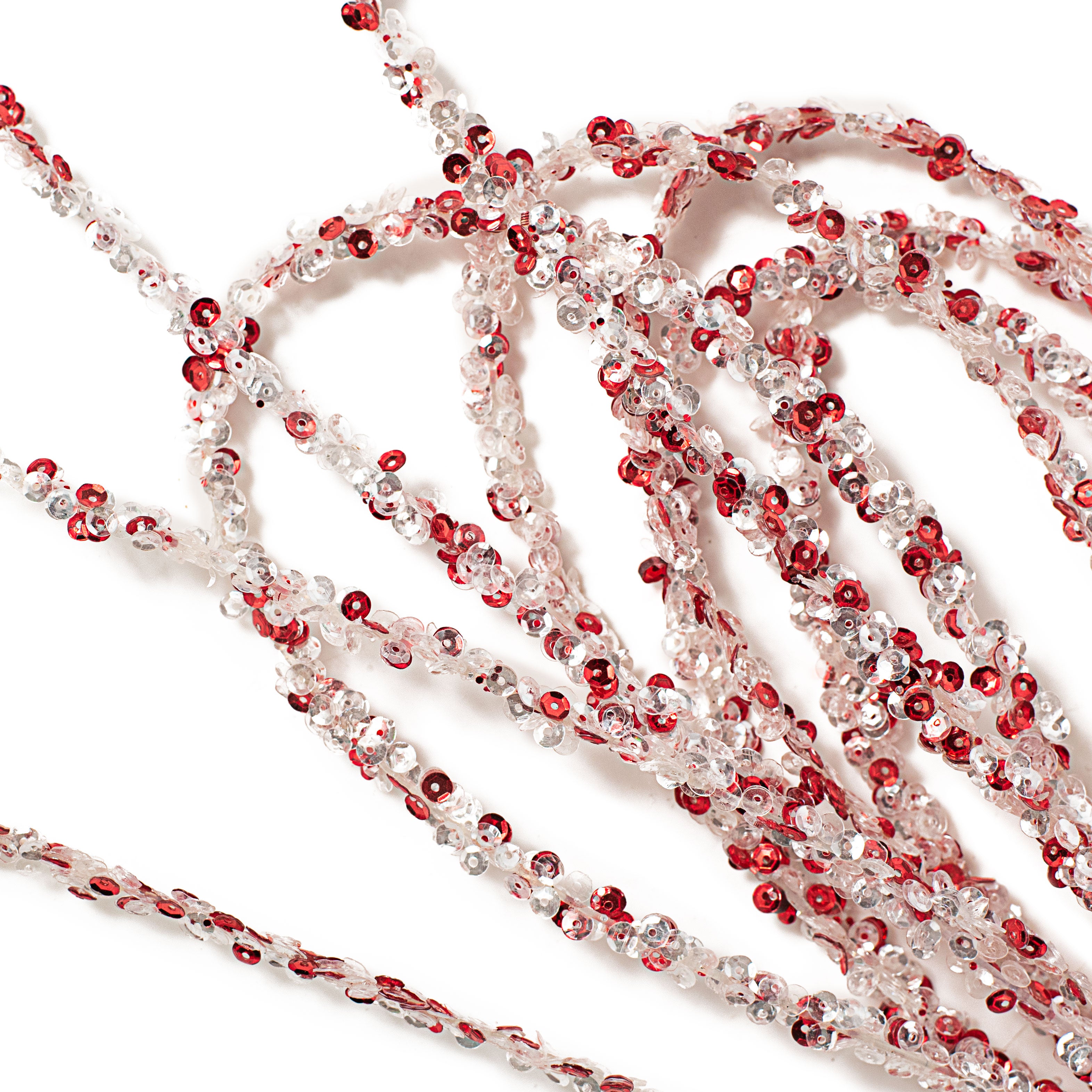 36" Sequin Loop Spray: Red & White Item Number: 280828