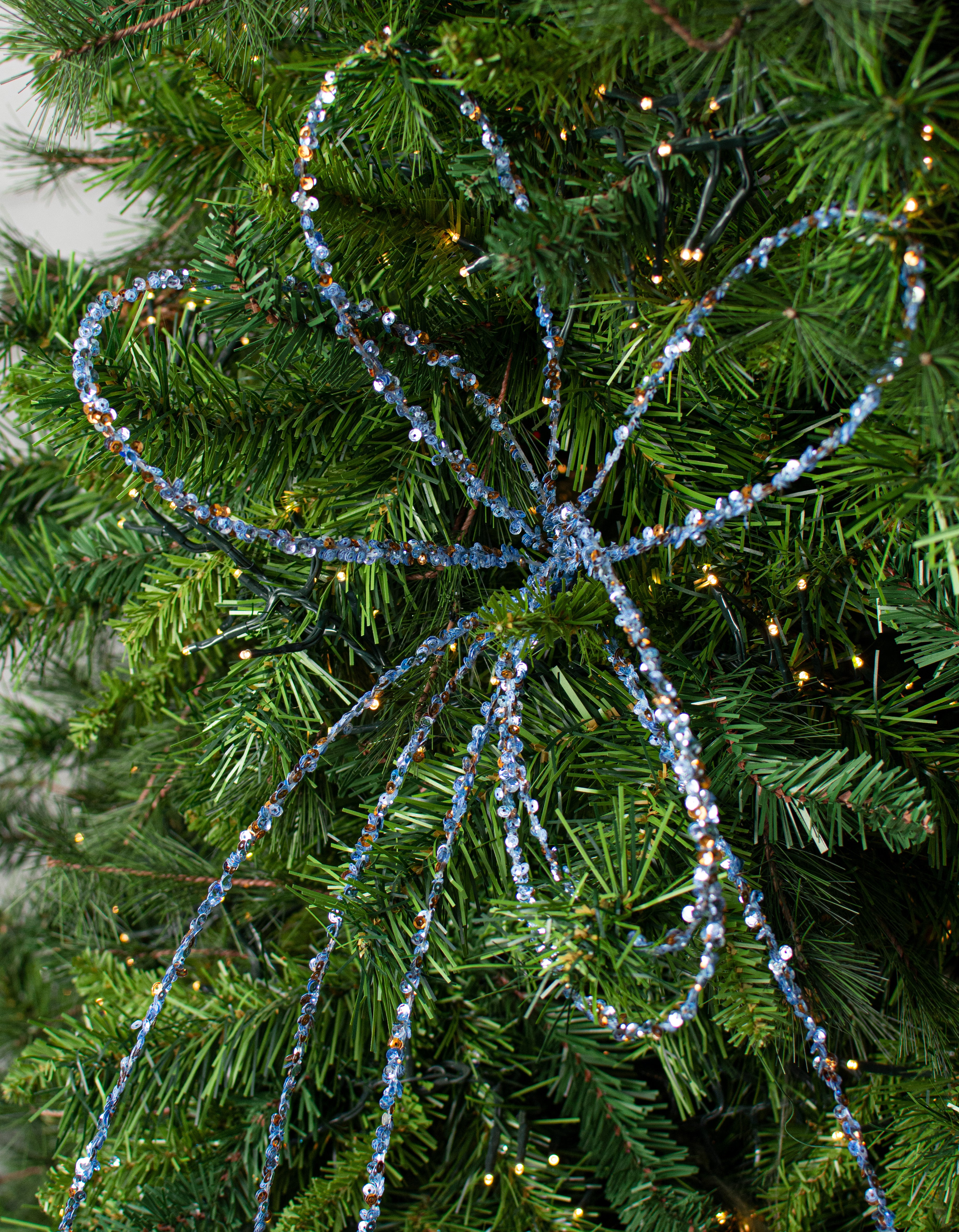 36" Sequin Loop Spray: Scuba Blue & Taupe detail photo 5
