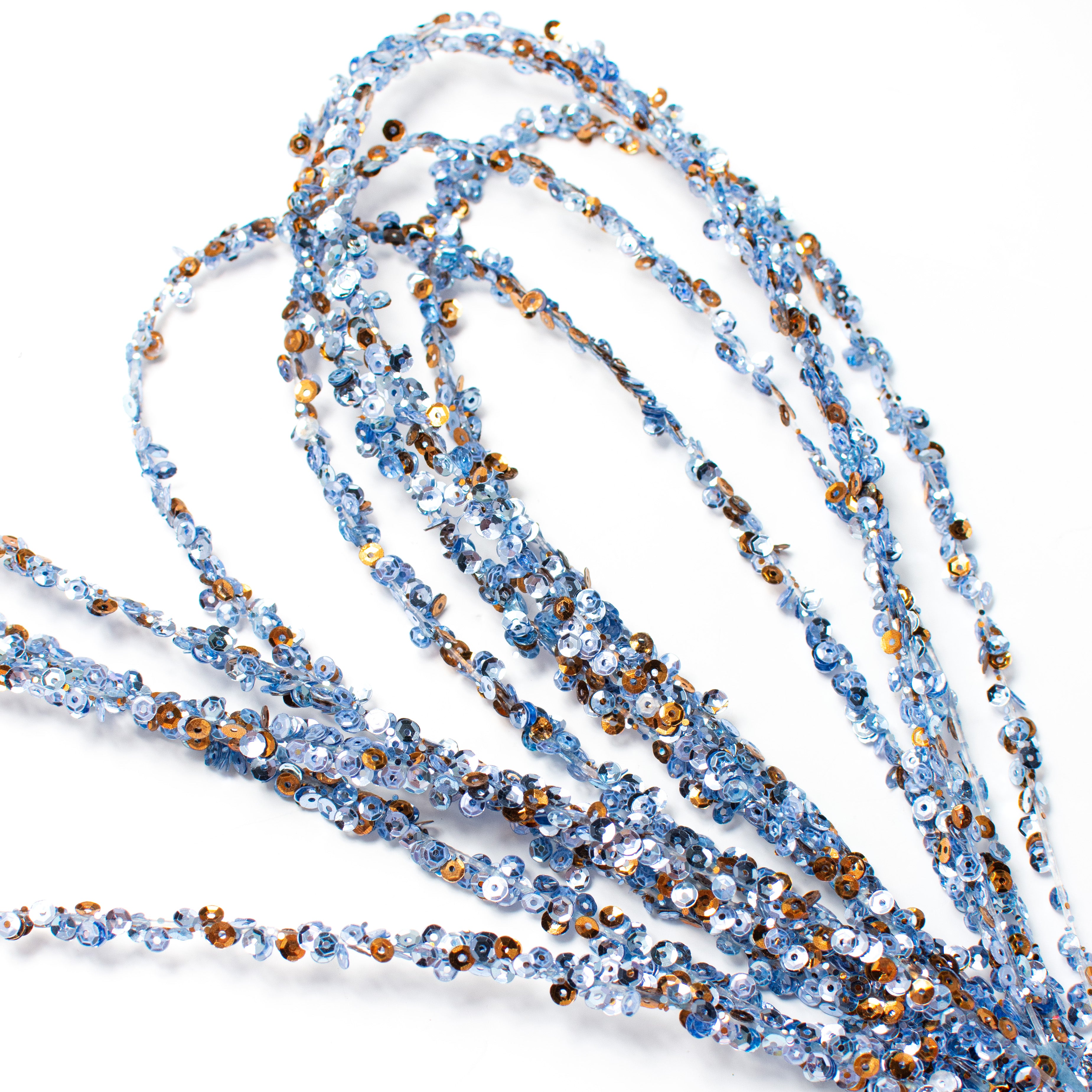 36" Sequin Loop Spray: Scuba Blue & Taupe Item Number: 128569