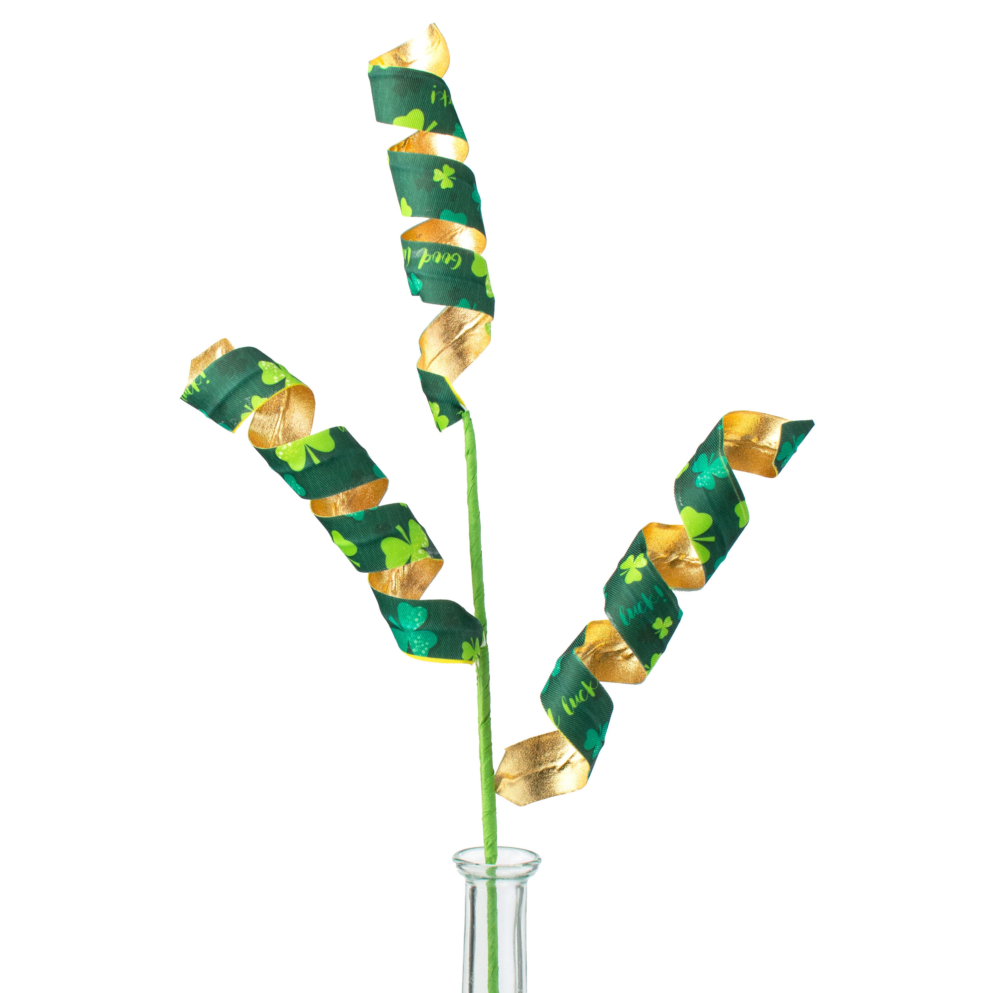 24" Shamrock & Gold Curly Spray Item Number: 63212GNGD