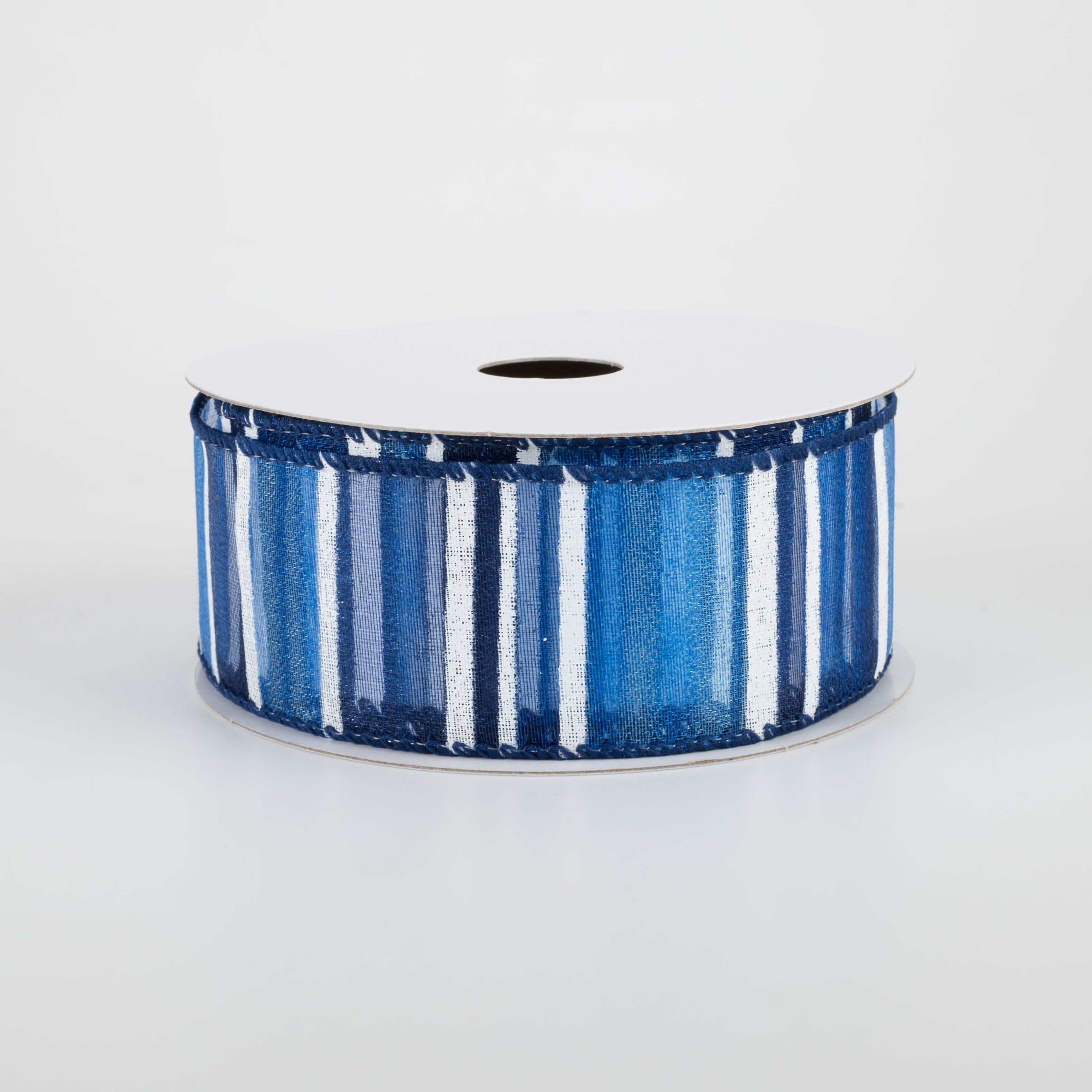 1.5" Sheer Stripes Ribbon: Blue (10 Yards)