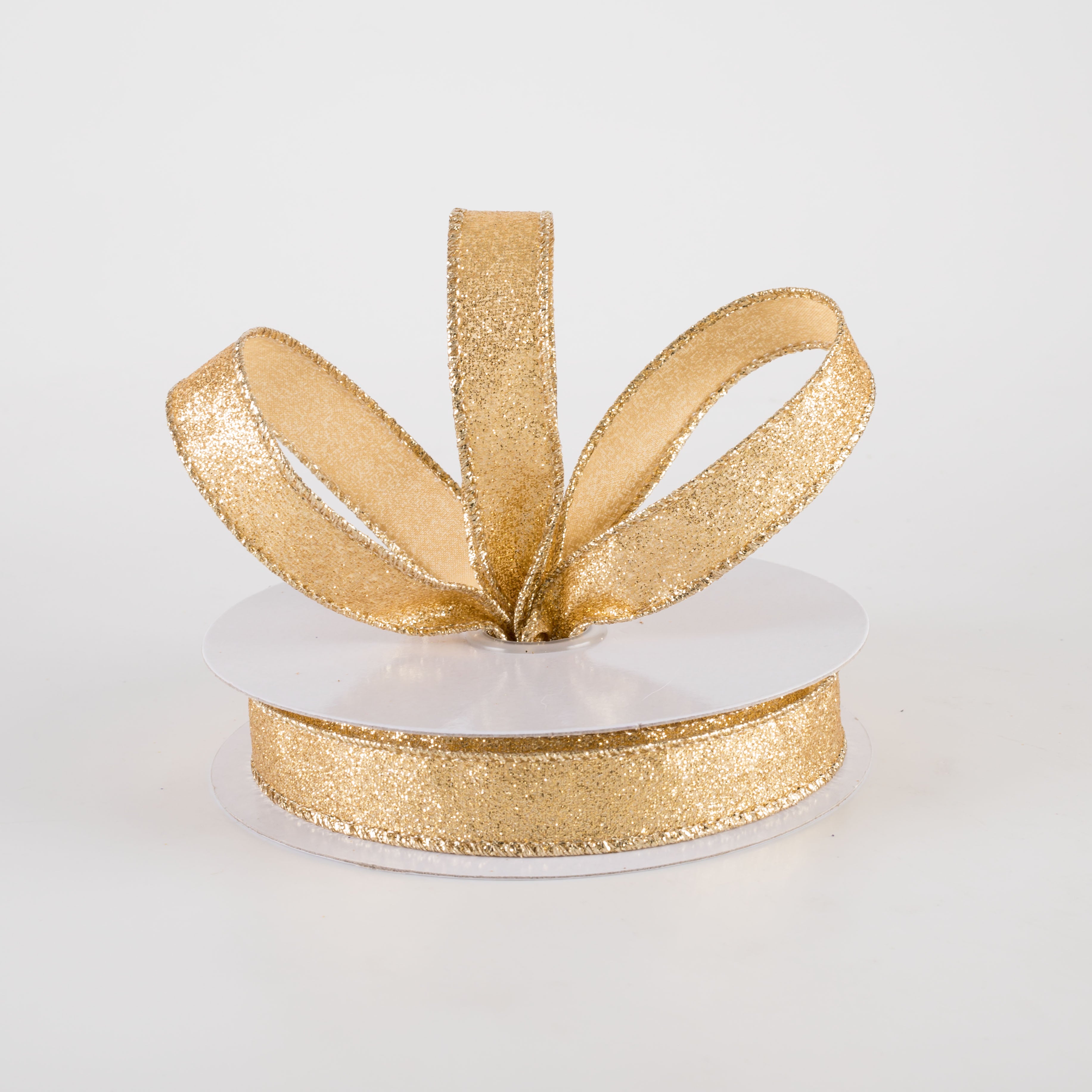 5/8" Shimmer Glitter Ribbon: Gold (10 Yards) Lifestyle Photo