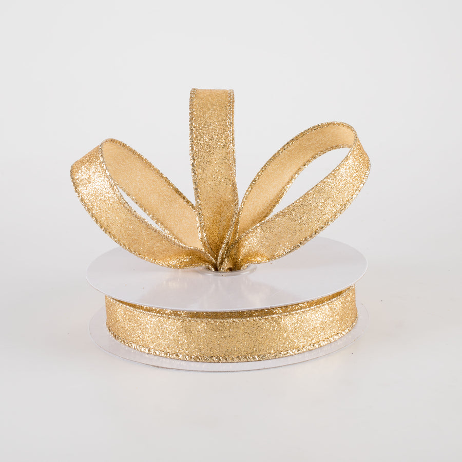 5/8" Shimmer Glitter Ribbon: Gold (10 Yards) Lifestyle Photo