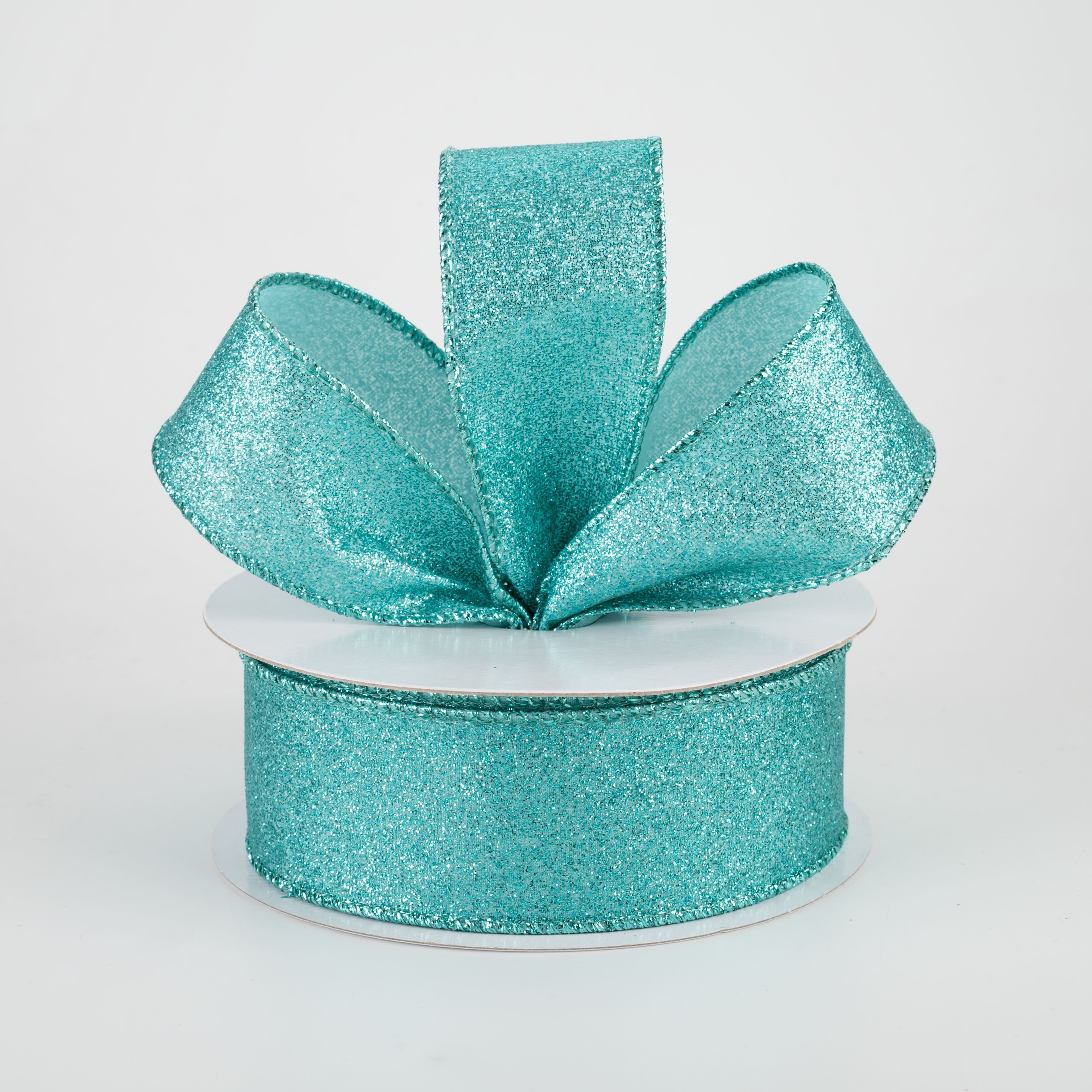1.5" Shimmer Glitter Ribbon: Ice Blue (10 Yards) Lifestyle Photo