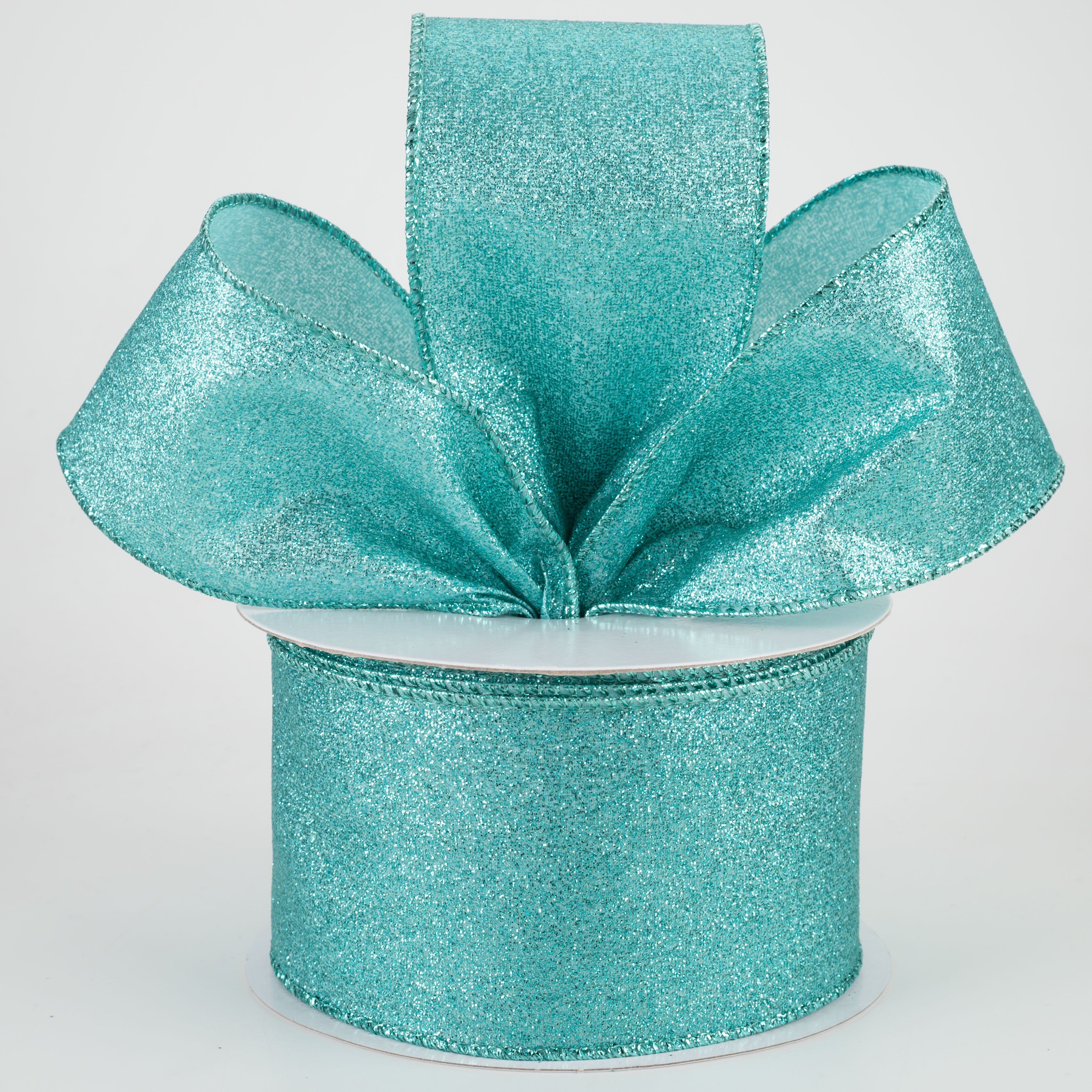 2.5" Shimmer Glitter Ribbon: Ice Blue (10 Yards) Lifestyle Photo