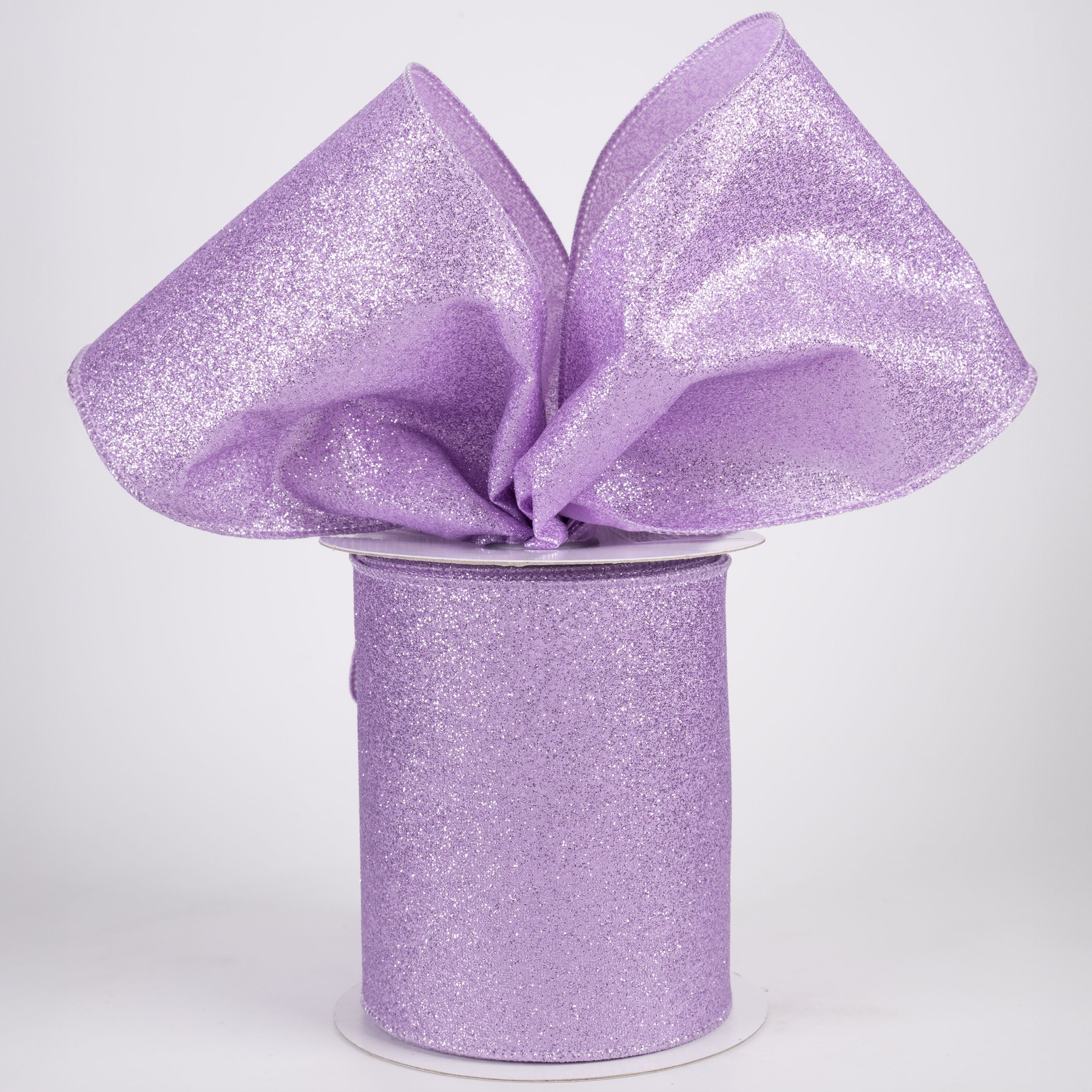 4" Shimmer Glitter Ribbon: Lavender (10 Yards) Lifestyle Photo