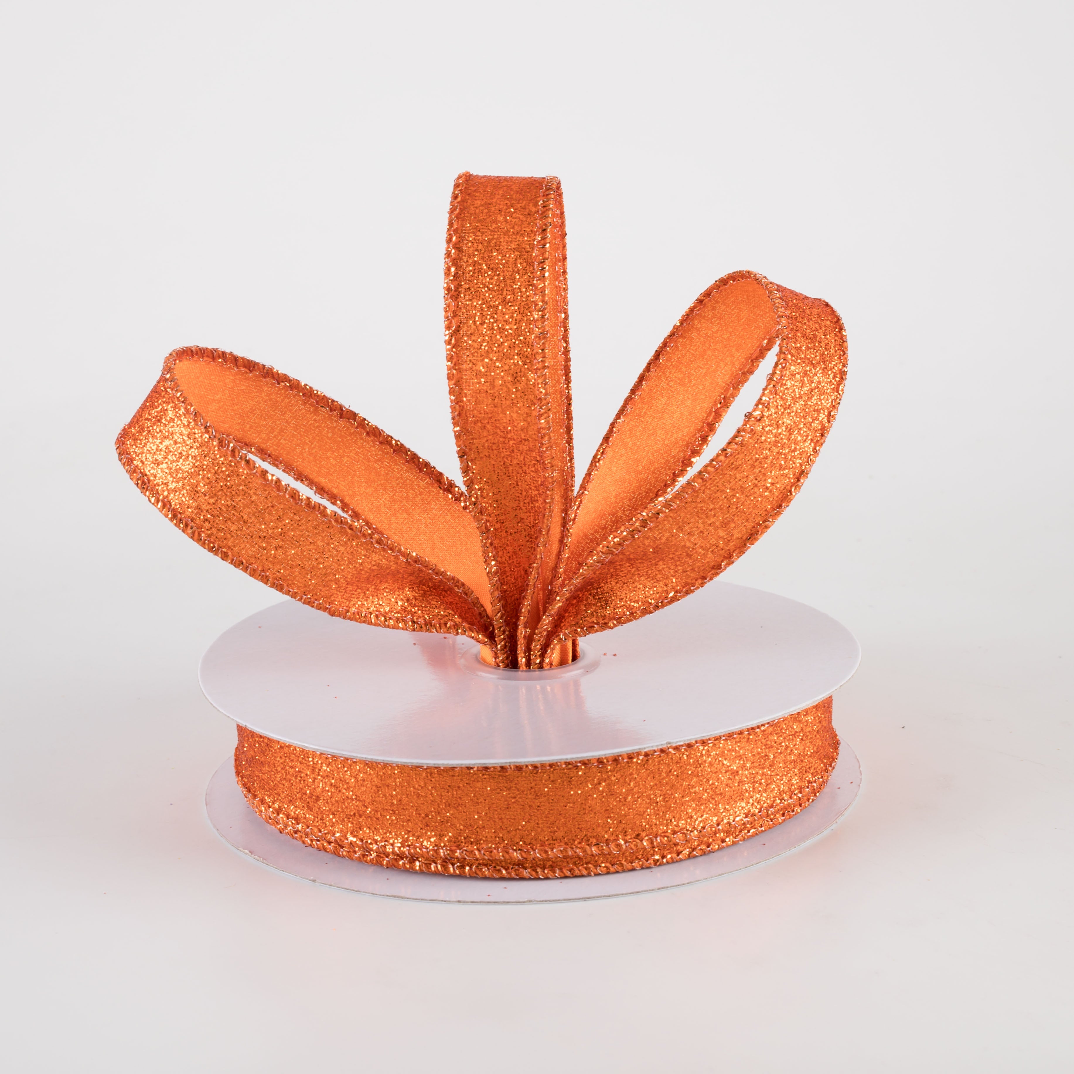 5/8" Shimmer Glitter Ribbon: Orange (10 Yards) Lifestyle Photo