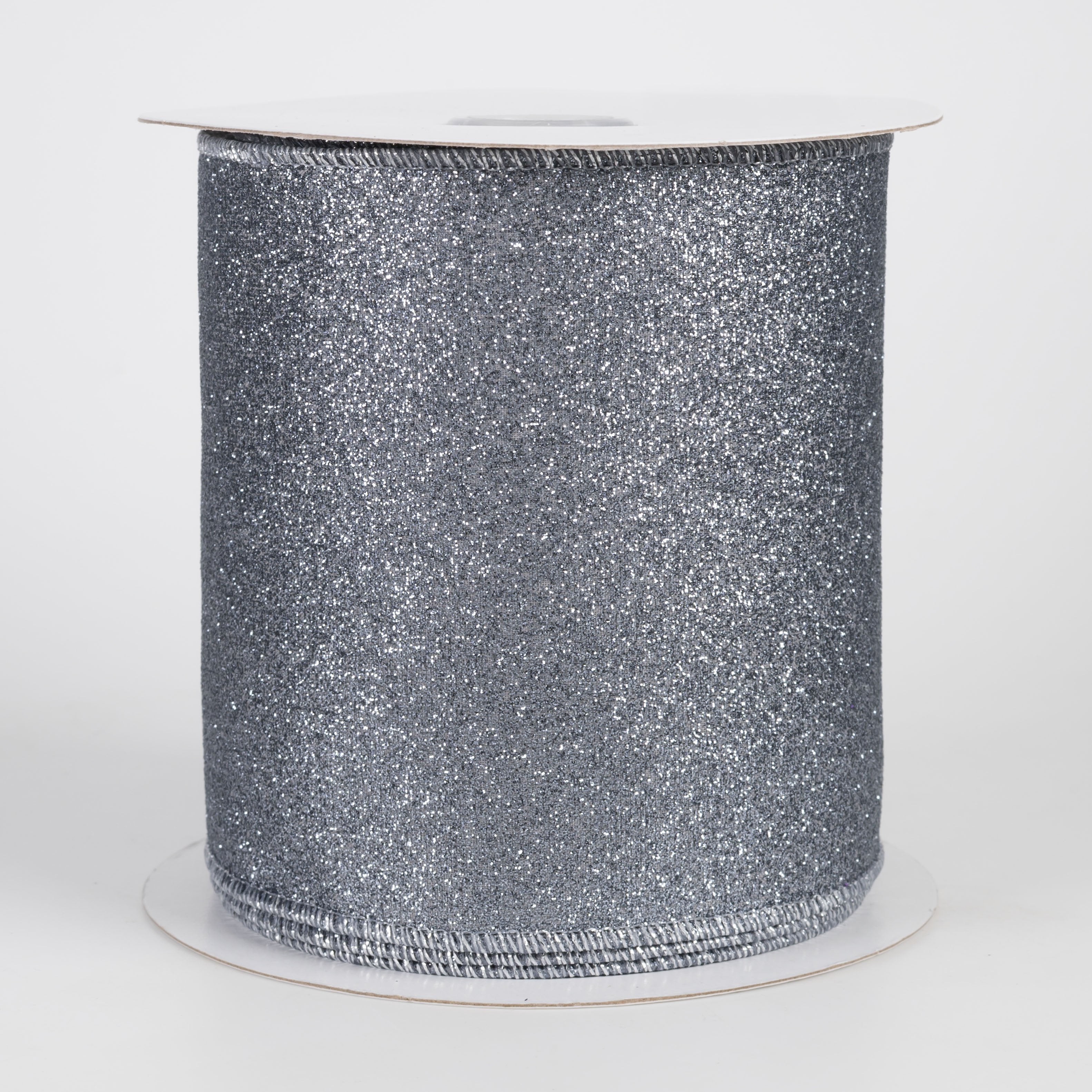 4" Shimmer Glitter Ribbon: Pewter (10 Yards) Item Number: RGC1598H9