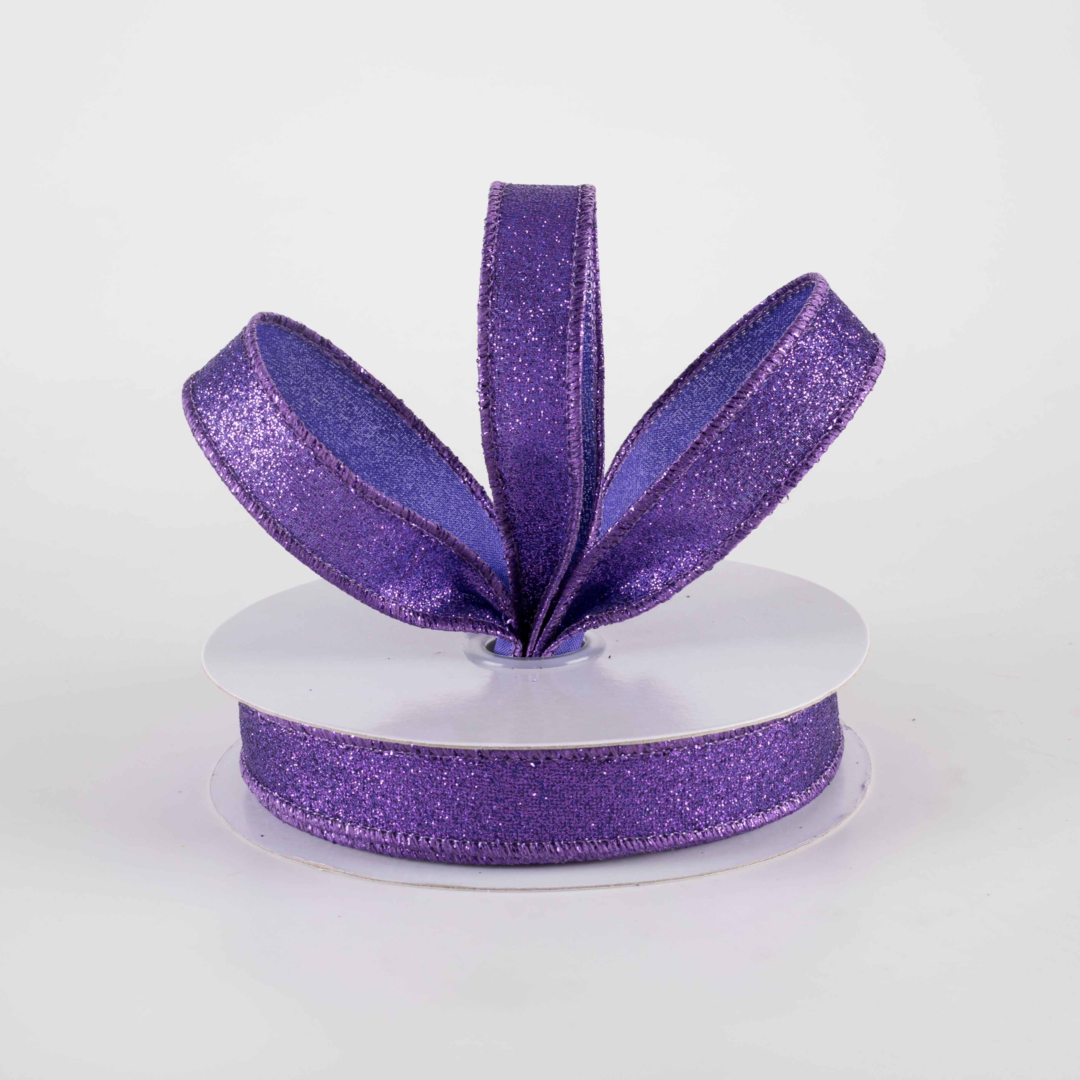 5/8" Shimmer Glitter Ribbon: Purple (10 Yards) Lifestyle Photo