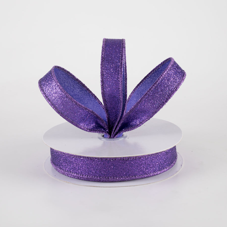 5/8" Shimmer Glitter Ribbon: Purple (10 Yards) Lifestyle Photo