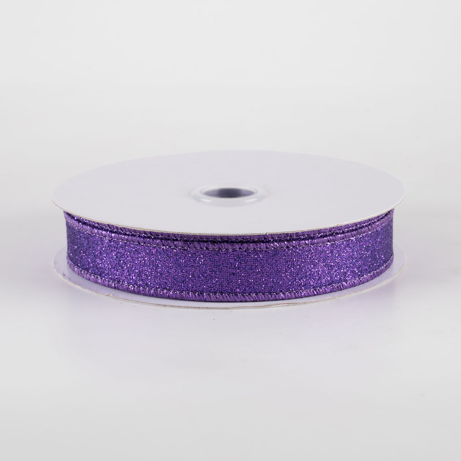 5/8" Shimmer Glitter Ribbon: Purple (10 Yards)