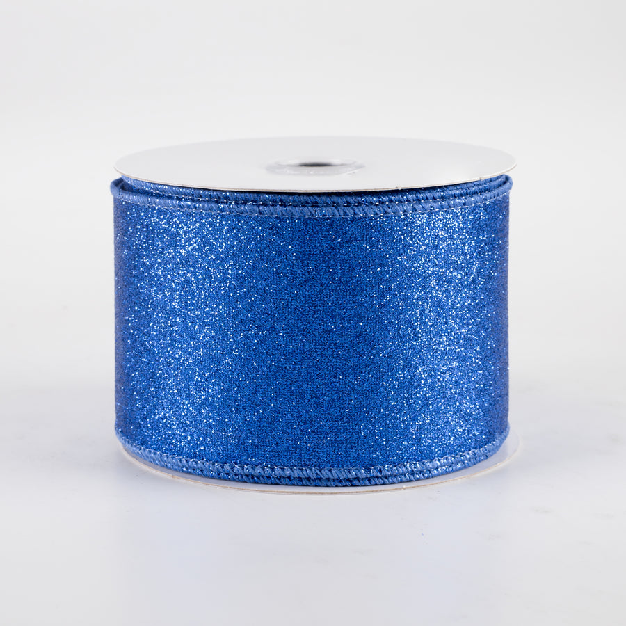 2.5" Shimmer Glitter Ribbon: Royal Blue (10 Yards)