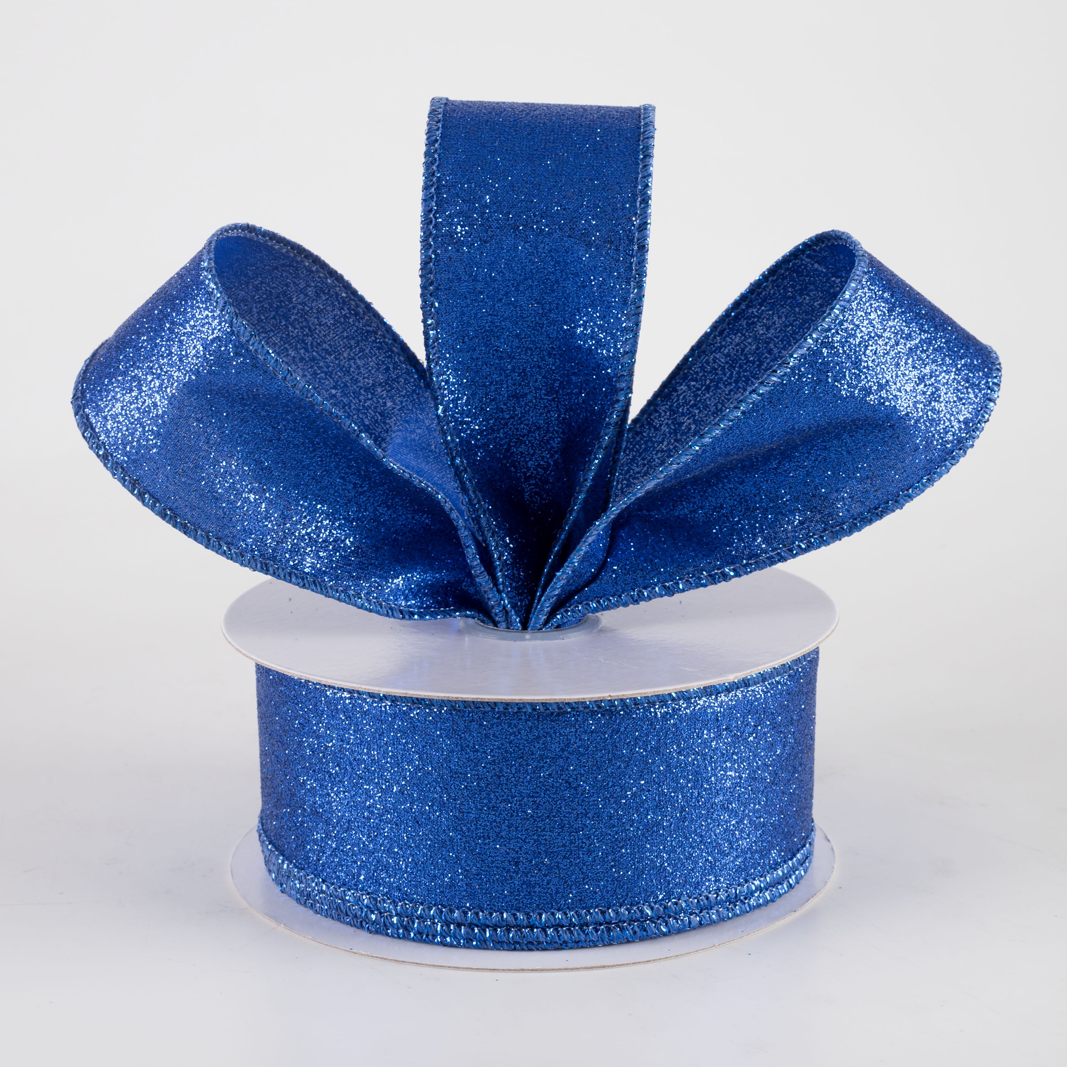 1.5" Shimmer Glitter Ribbon: Royal Blue (10 Yards) Lifestyle Photo