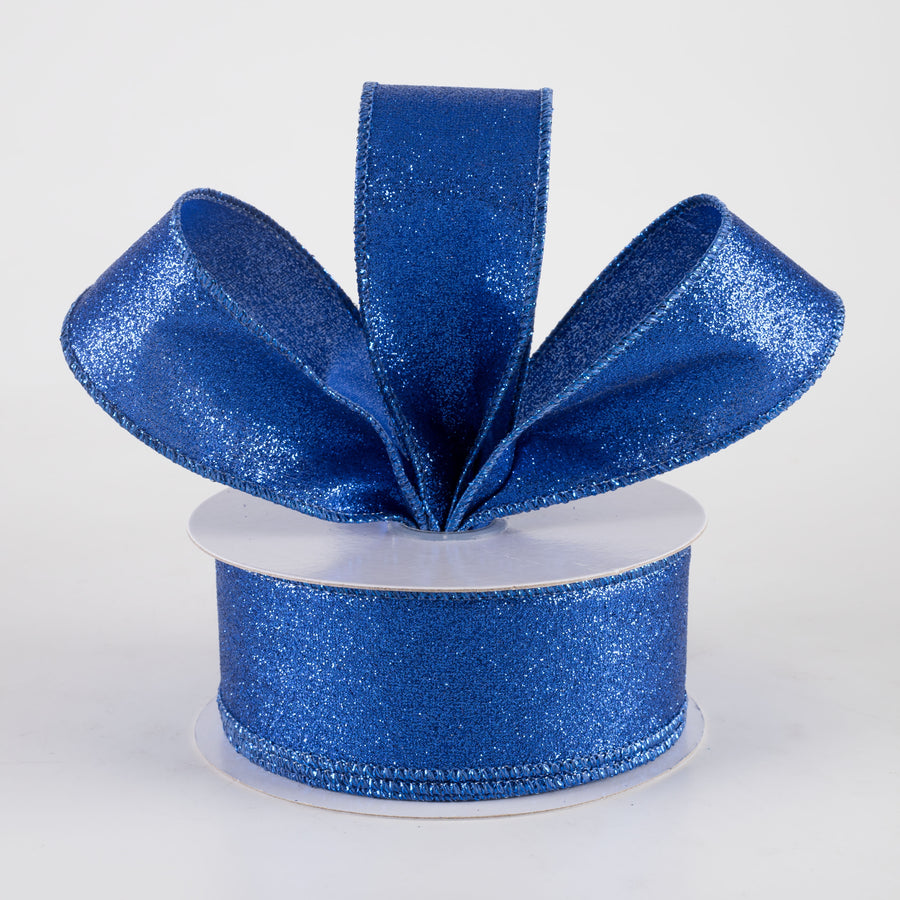 1.5" Shimmer Glitter Ribbon: Royal Blue (10 Yards) Lifestyle Photo