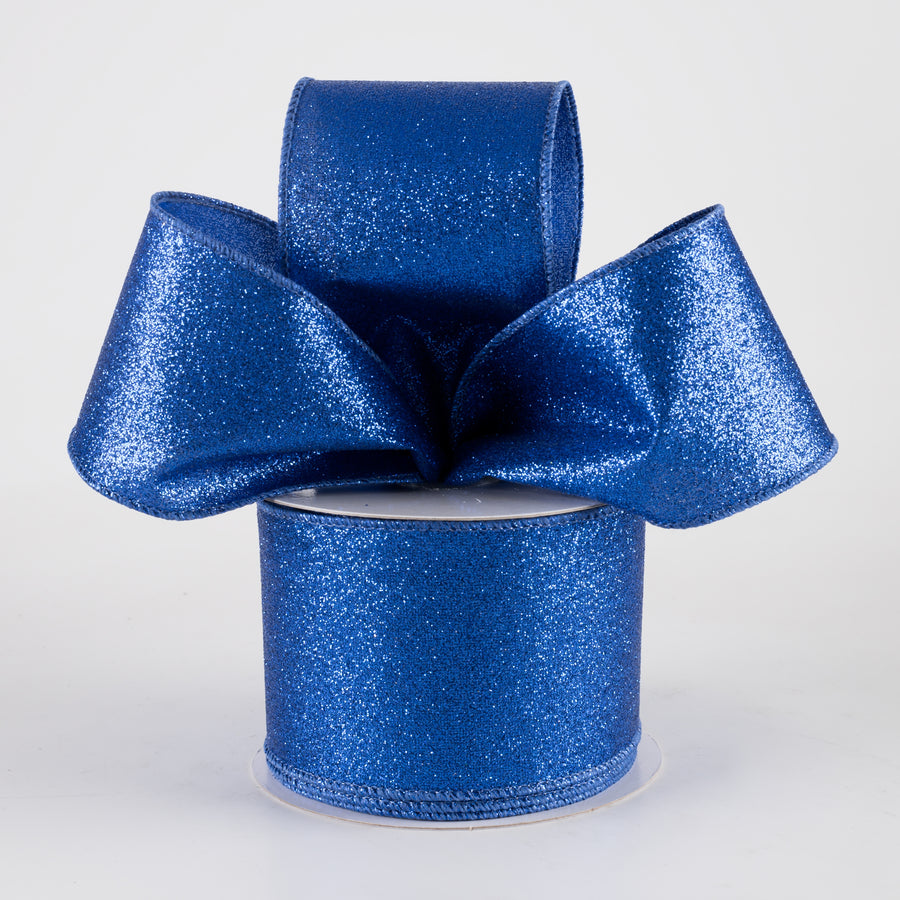 2.5" Shimmer Glitter Ribbon: Royal Blue (10 Yards) Lifestyle Photo