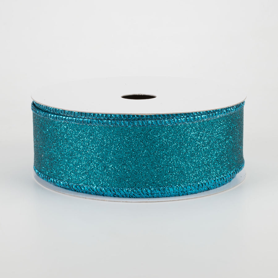1.5" Shimmer Glitter Ribbon: Teal (10 Yards)