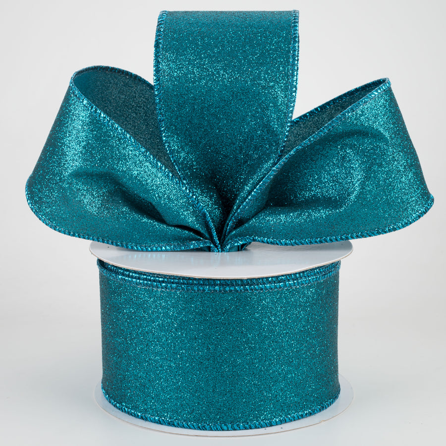 2.5" Shimmer Glitter Ribbon: Teal (10 Yards) Lifestyle Photo
